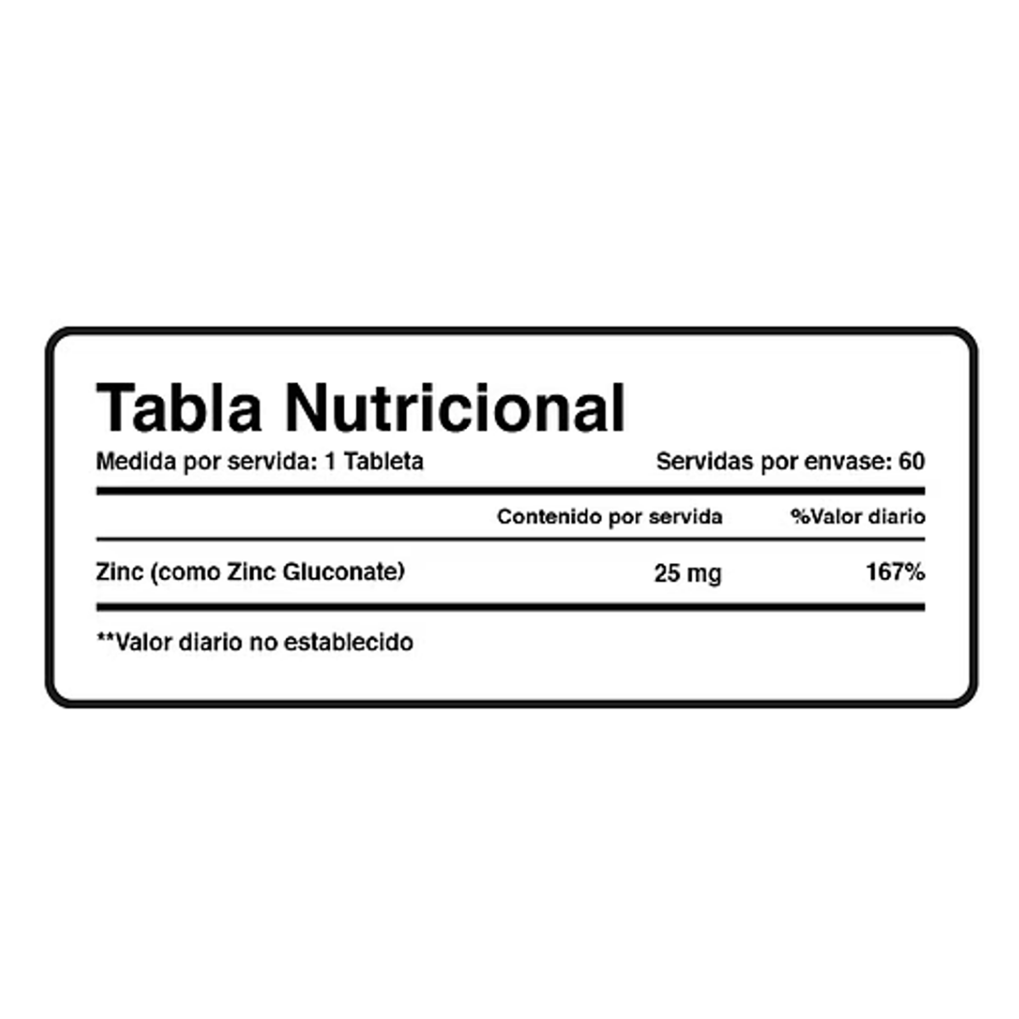 ZINC gluconate * 25 mg - fco x 60 tab. 3