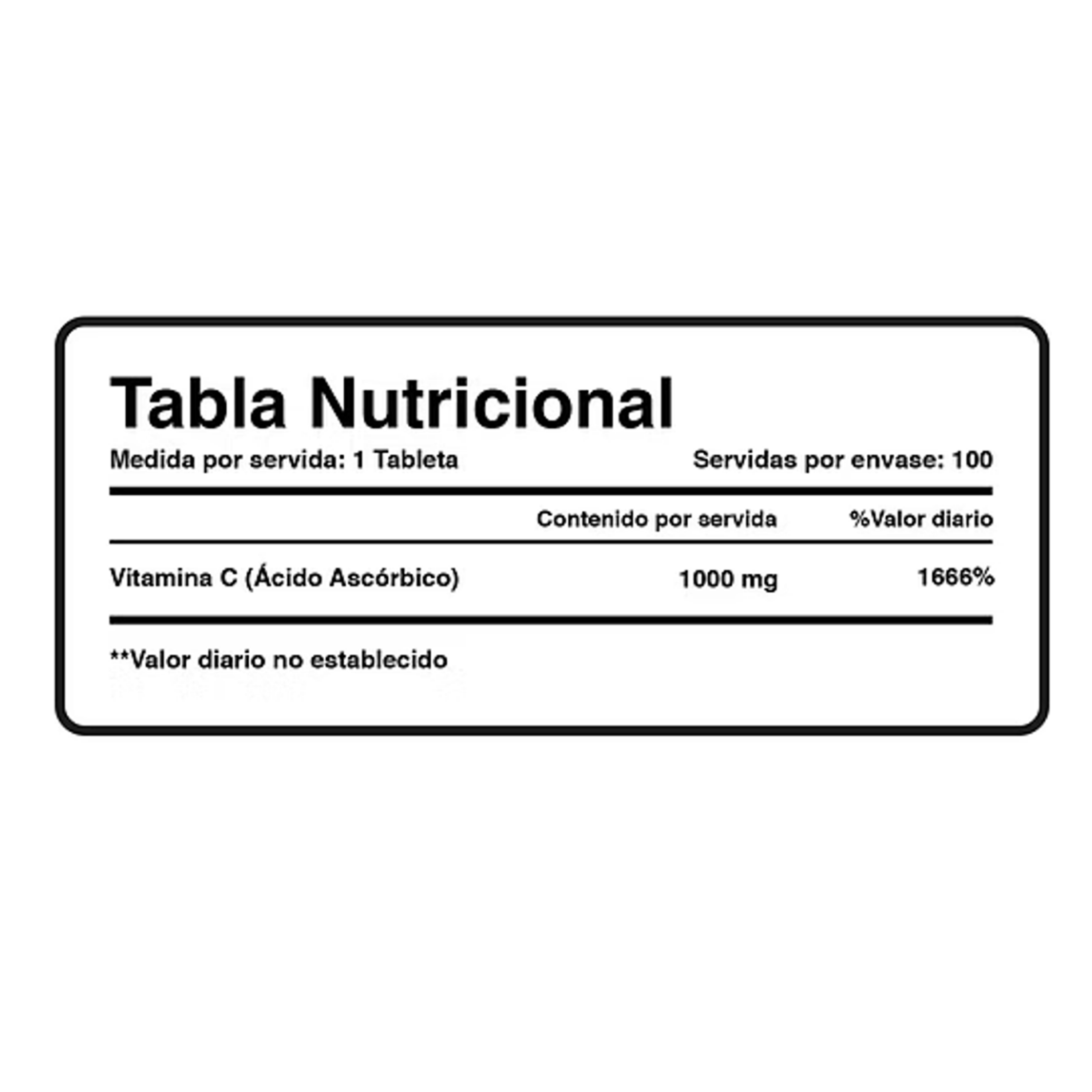 VITAMINA C * 1000 mg - fco x 100 Tab. 3