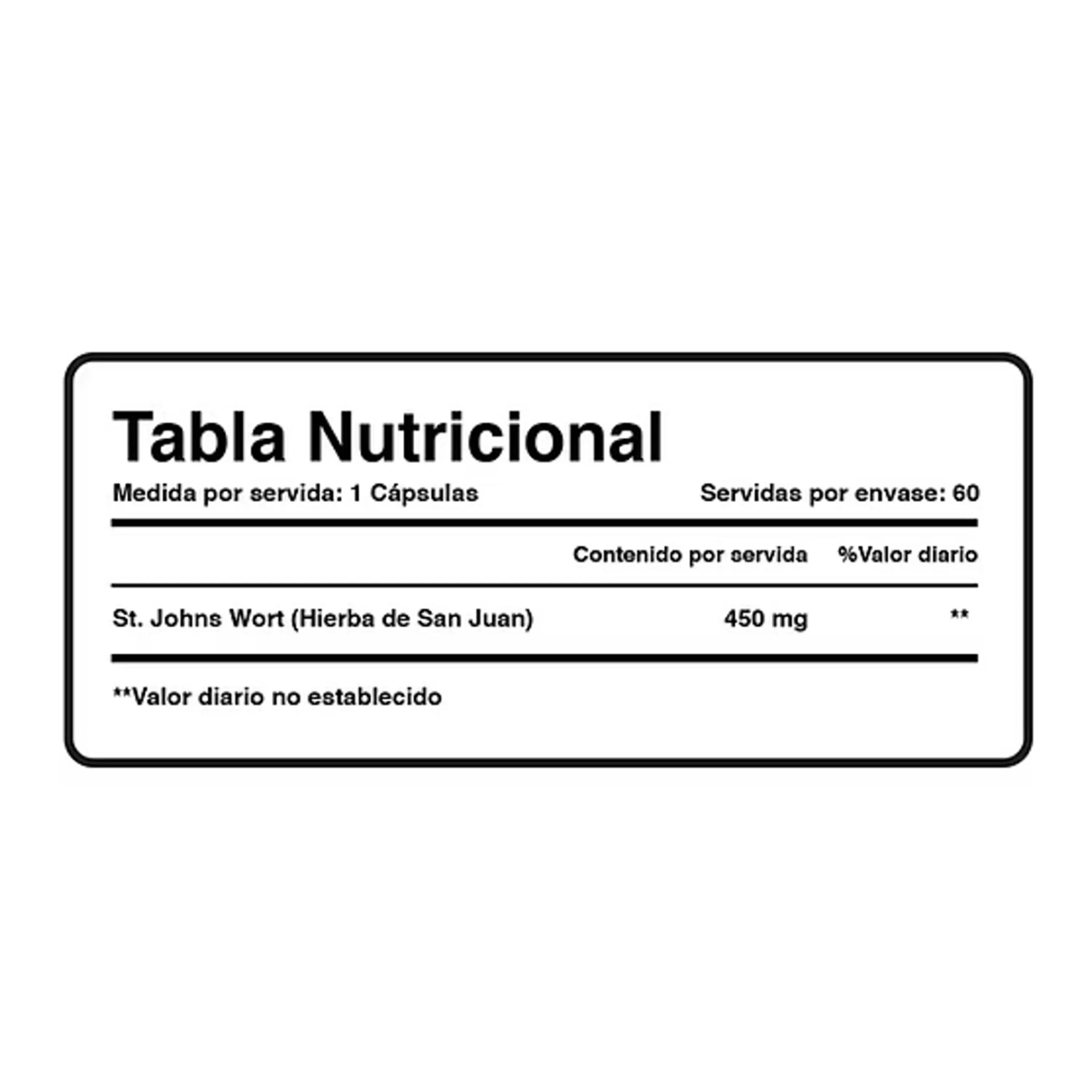 ST. JOHNS WORT * 450 mg (hierba san juan) - fco x 60 cap.  3
