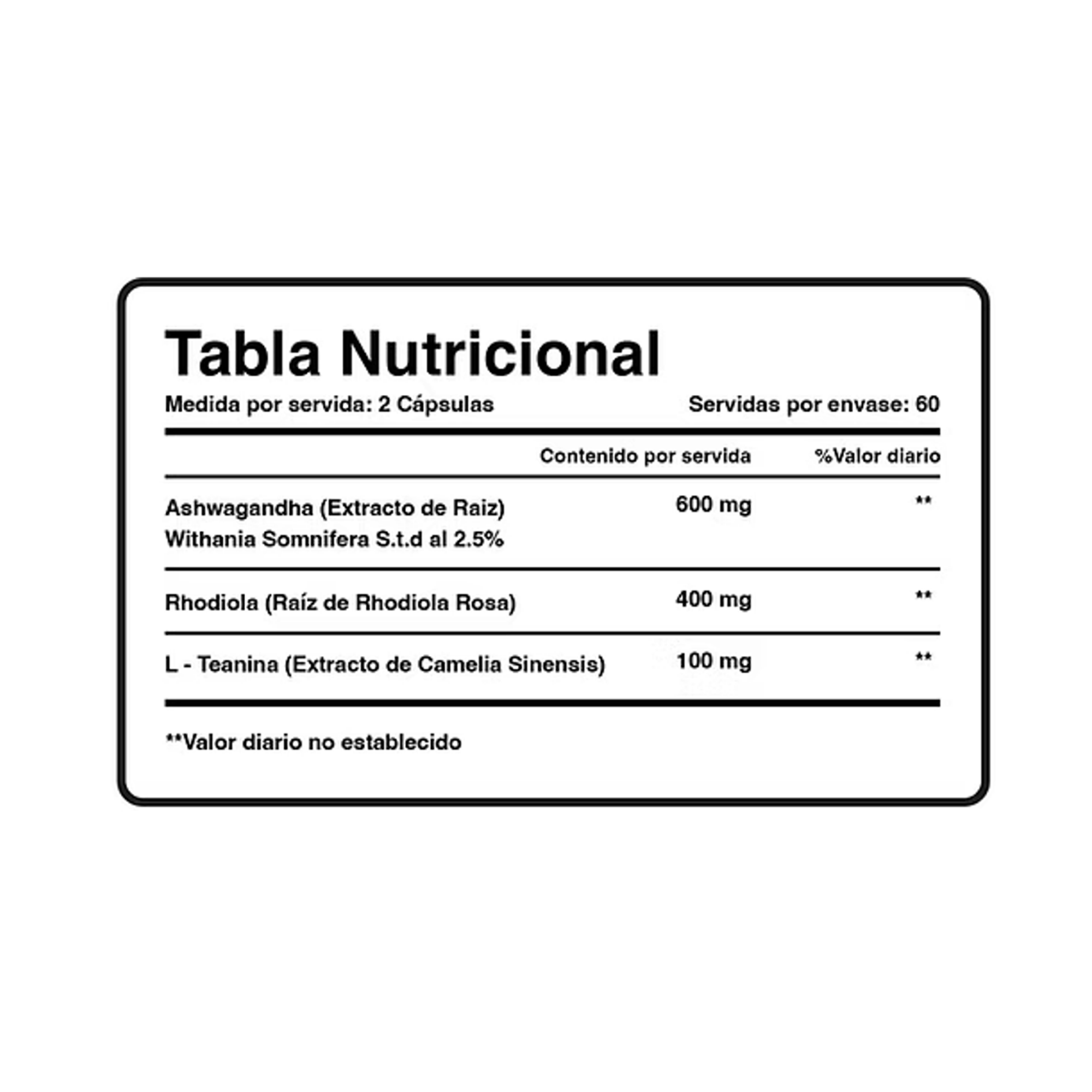 ANXIETY (ashwagandha + rodiola + teanina) - fco x 30 cap. 3