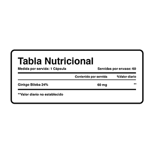 GINKGO BILOBA 60 mg (extracto) - fco x 60 cap.