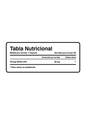 GINKGO BILOBA 60 mg (extracto) - fco x 60 cap.
