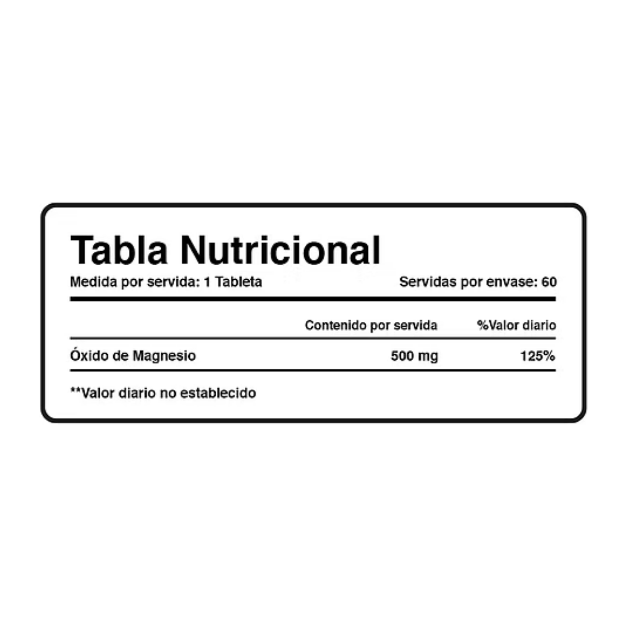 MAGNESIO 500 mg (oxido de magensio) - fco x 60 Tab. 3