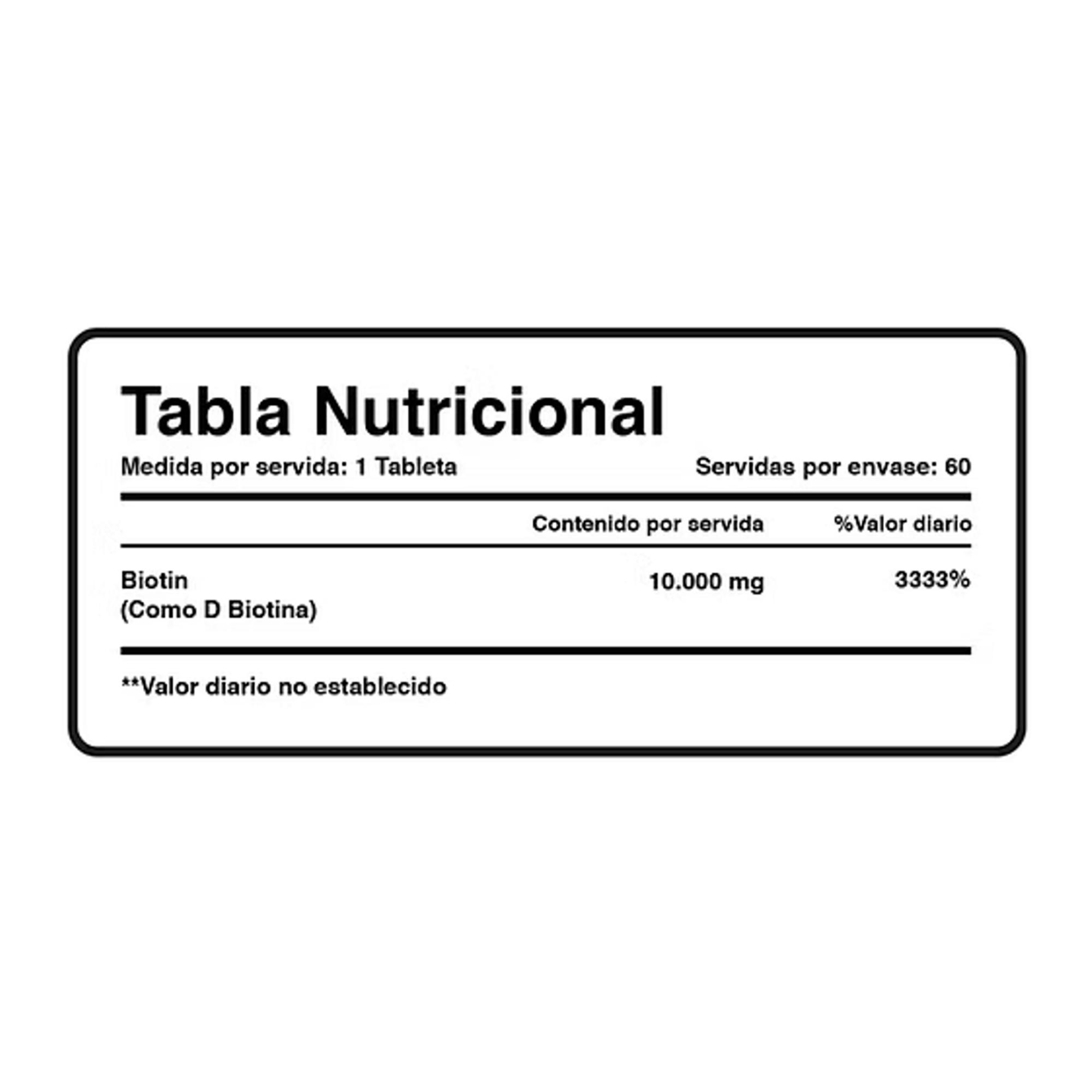 BIOTIN 10.000 mcg - fco x 60 Tab 3