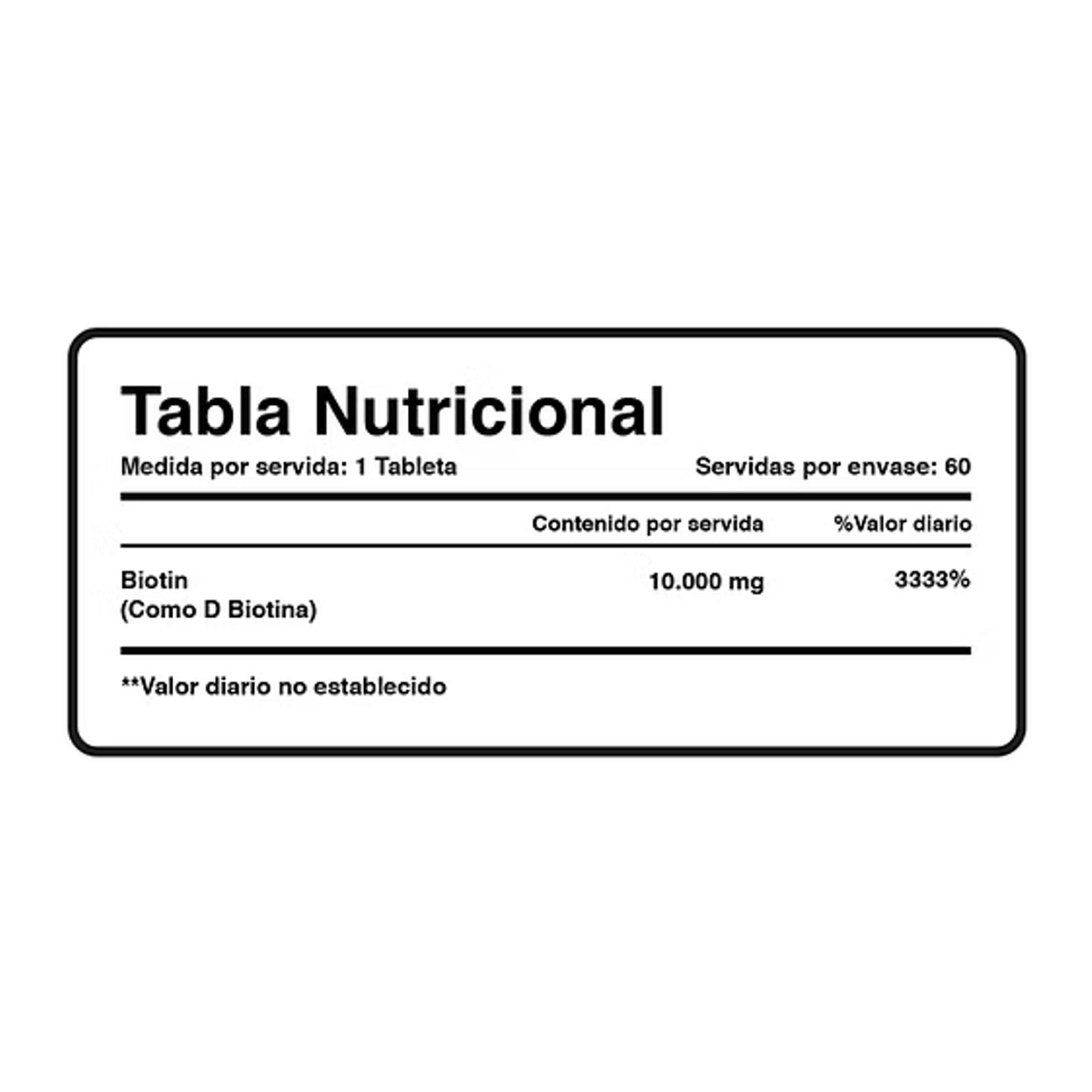 BIOTIN 10.000 mcg - fco x 60 Tab 3