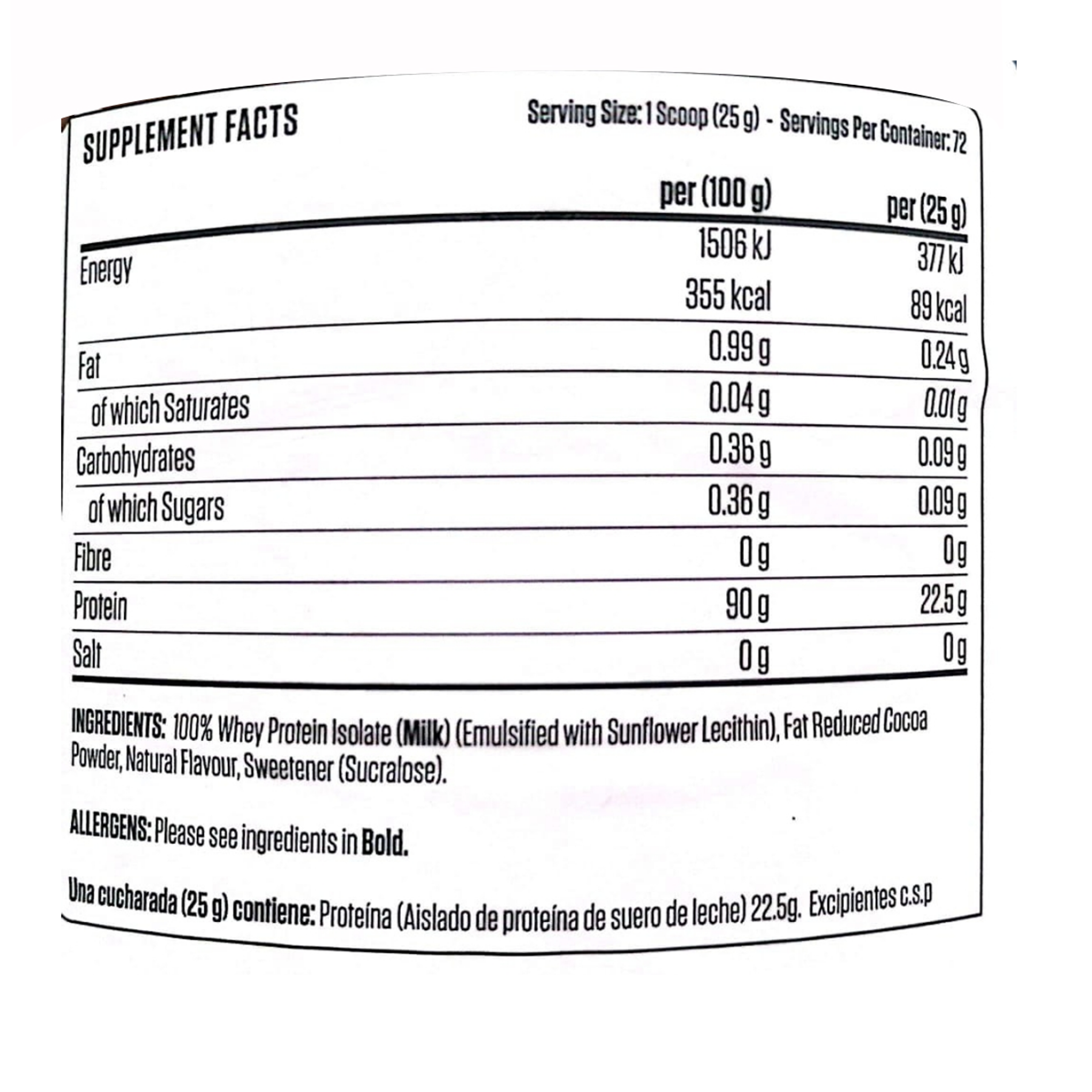 ISO XP 100 % whey protein isolate x 40 servicios - Bol x 1 kg - VAINILLA 2