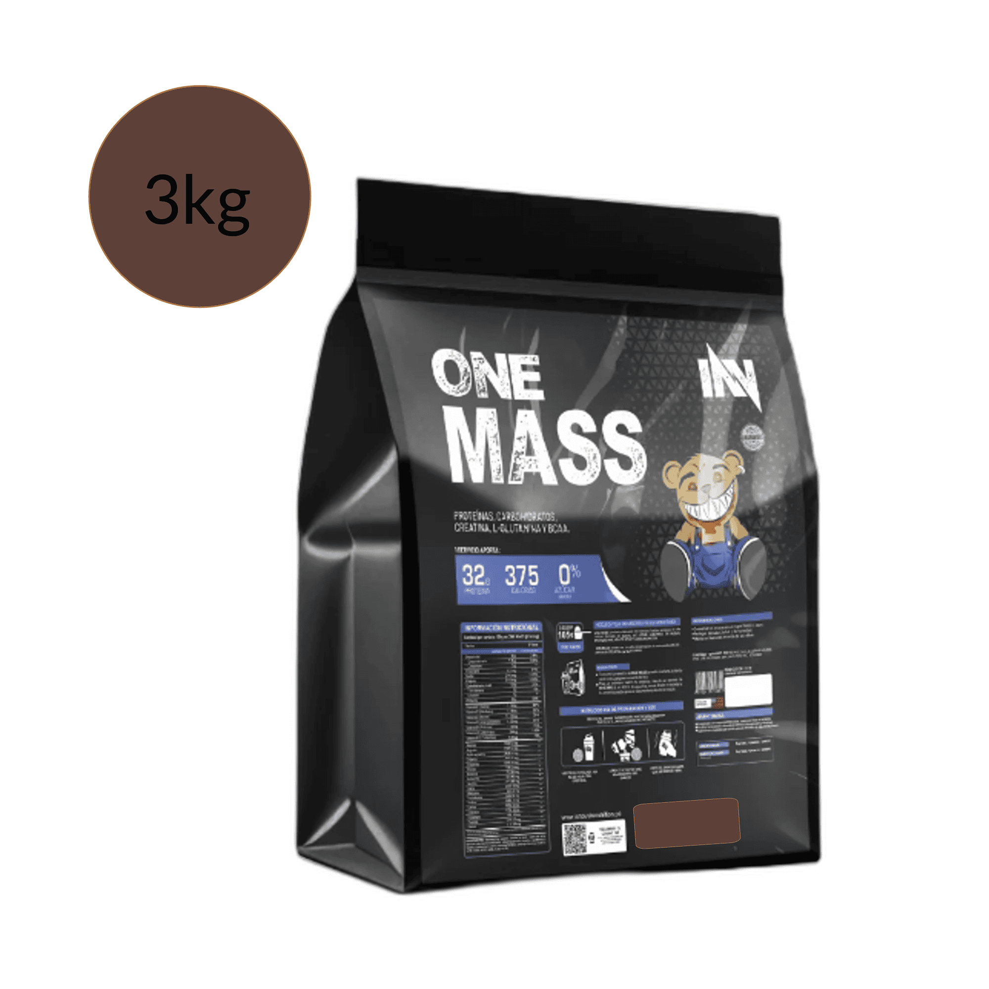 ONE MASS x 2000 g pote - CHOCOLATE - VAINILLA - COOKIES 1