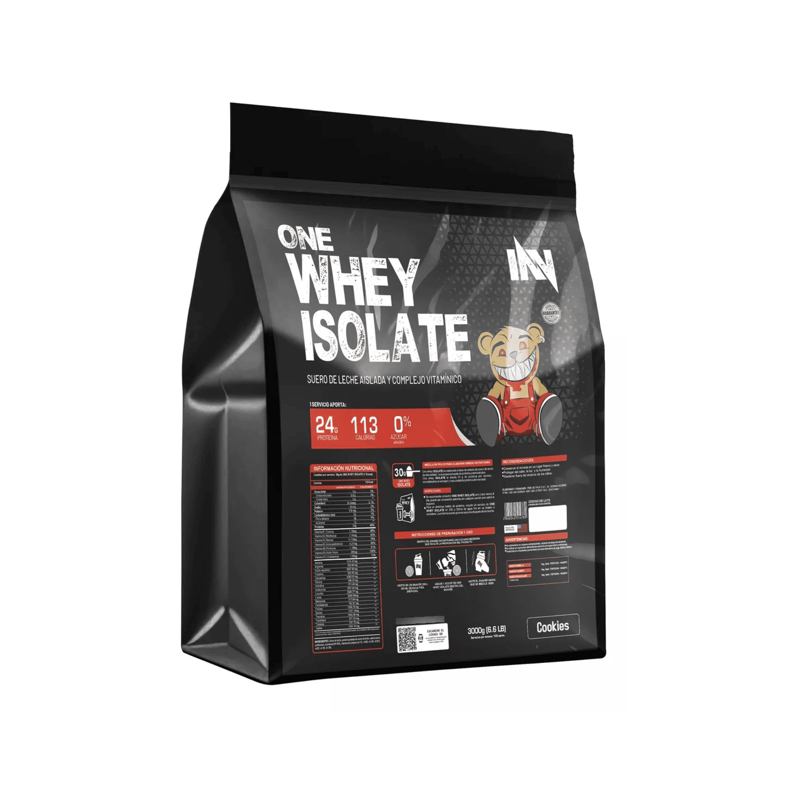 ONE WHEY ISOLATE x 1200 g pote - VAINILLA - CHOCOLATE - COOKIES 9