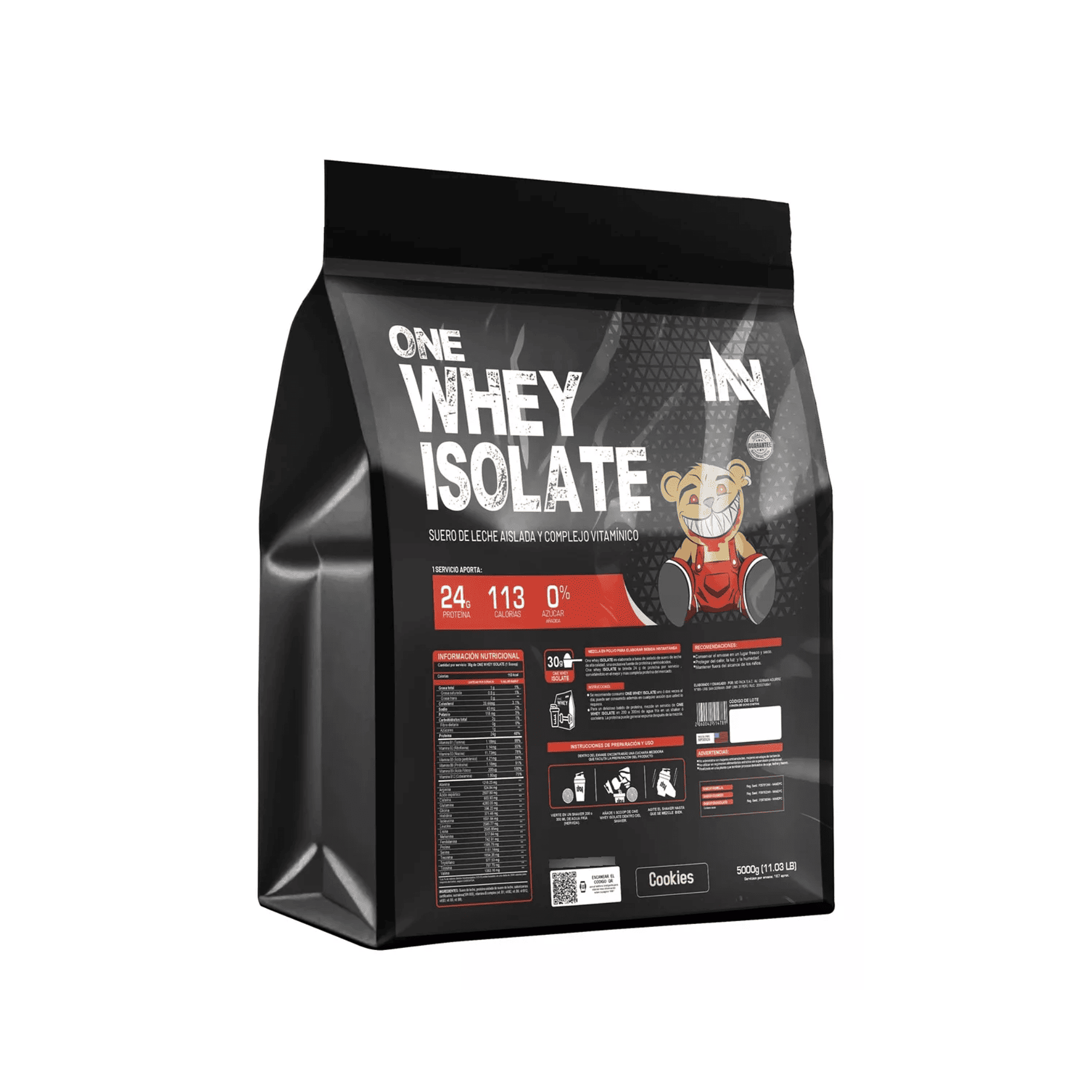 ONE WHEY ISOLATE x 1200 g pote - VAINILLA - CHOCOLATE - COOKIES 10