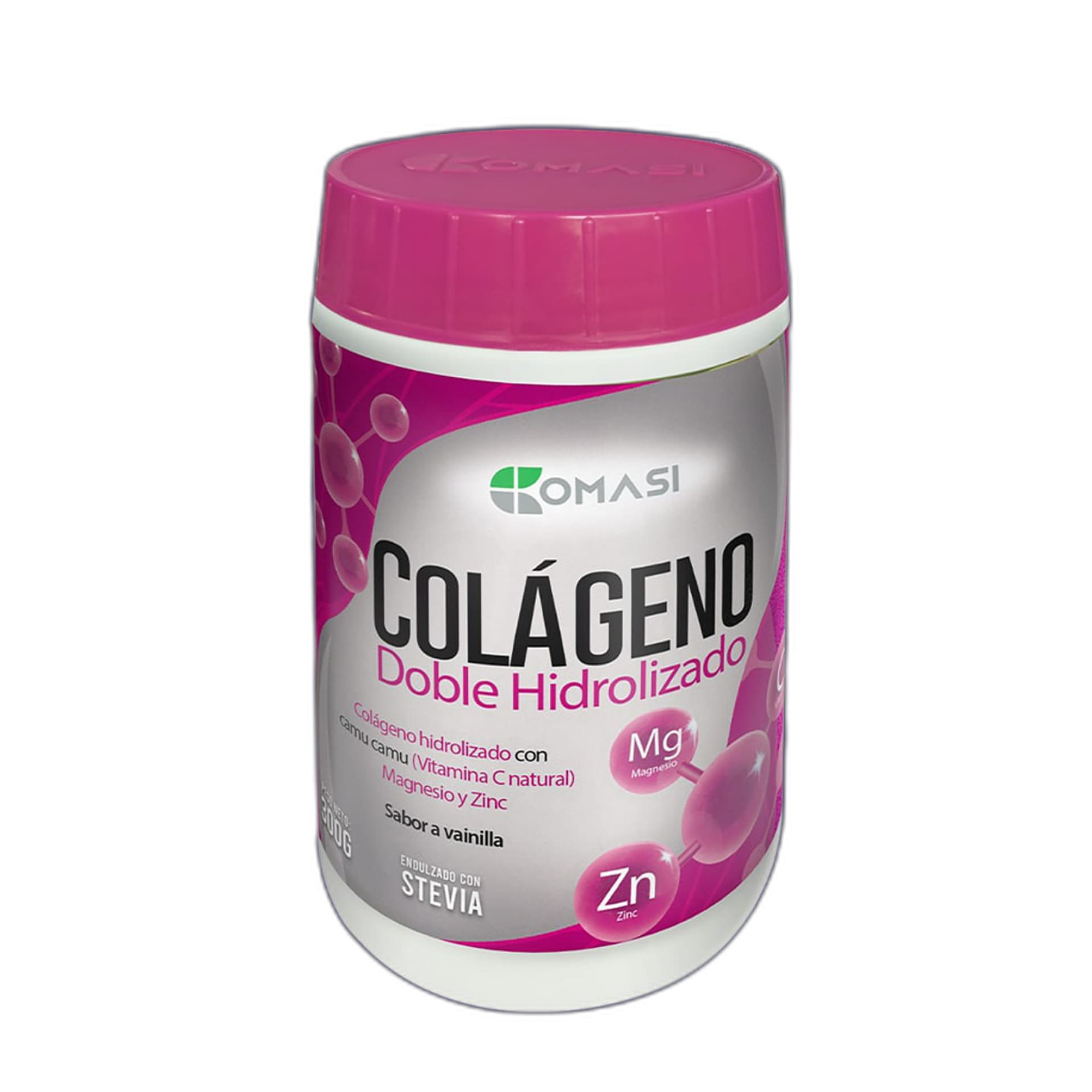 COLAGENO DOBLE HIDROLIZADO + MAG + ZINC + C ( vainilla )- Cja x 30 u. - pote 300gr. 1