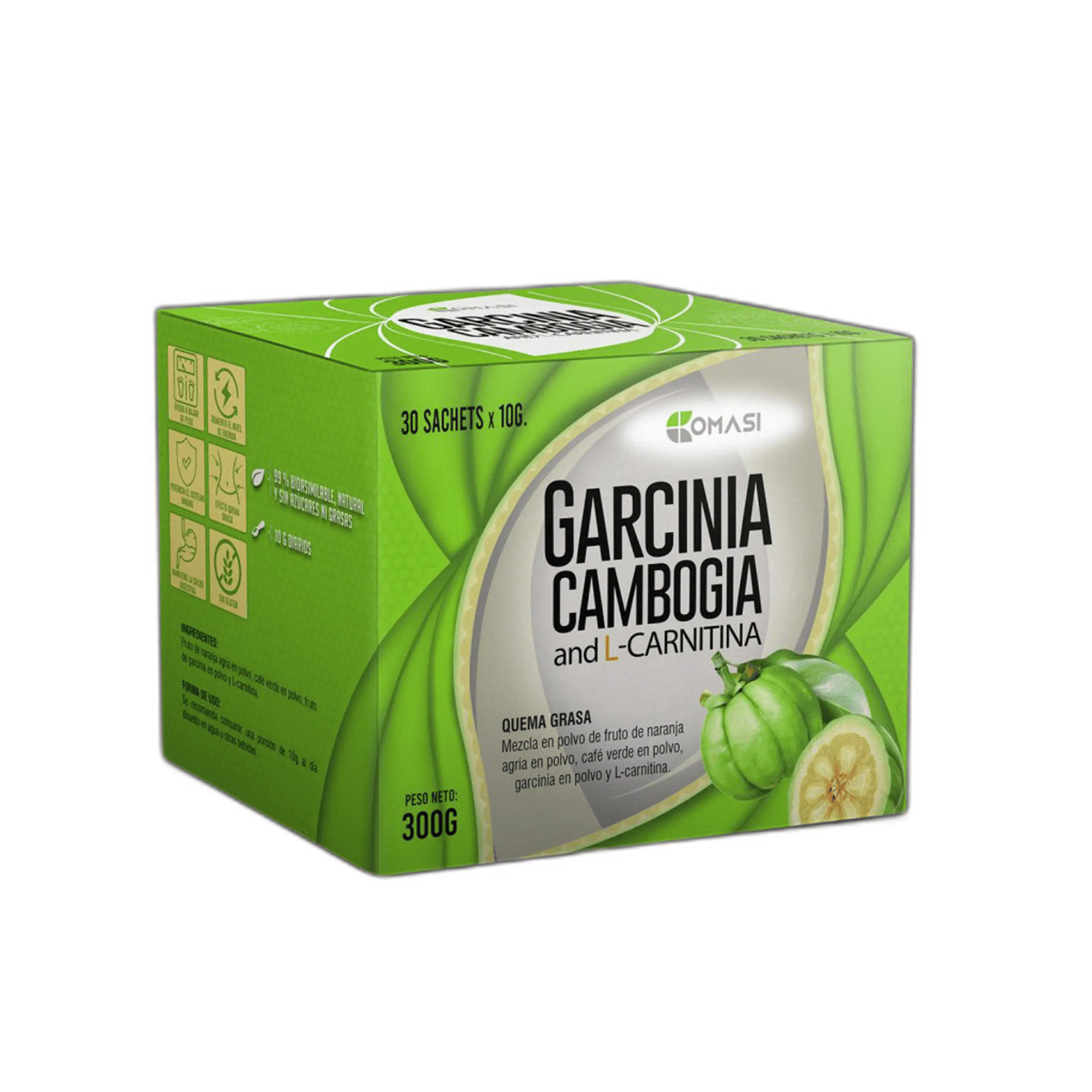 GARCINIA CAMBOGIA Y L CARNITINA - caj x 30 u. - pote 300gr 2