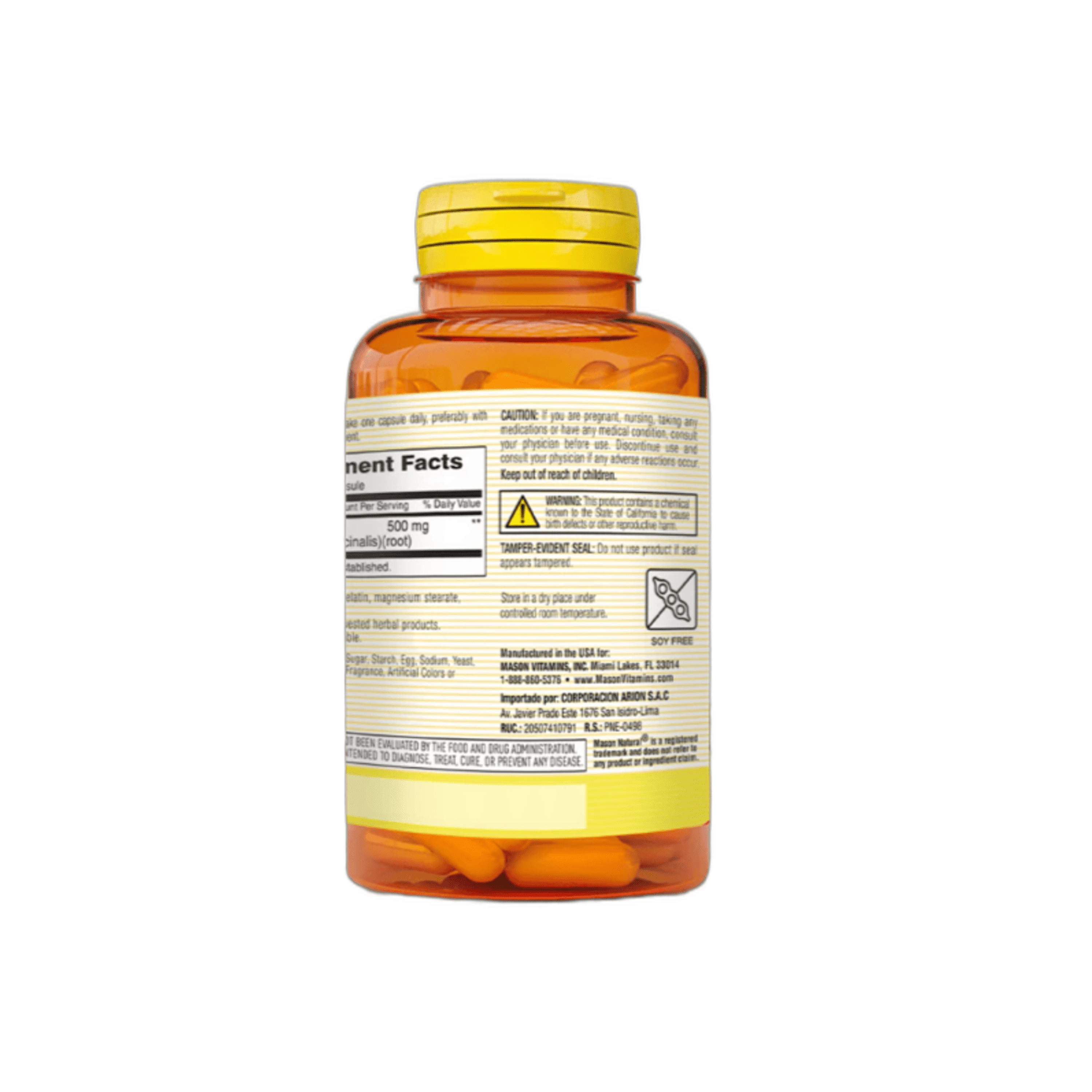 VALERIANA 500 mg - fco x 60 cap. - MASON - VENTA LIBRE - PROMOCION 3