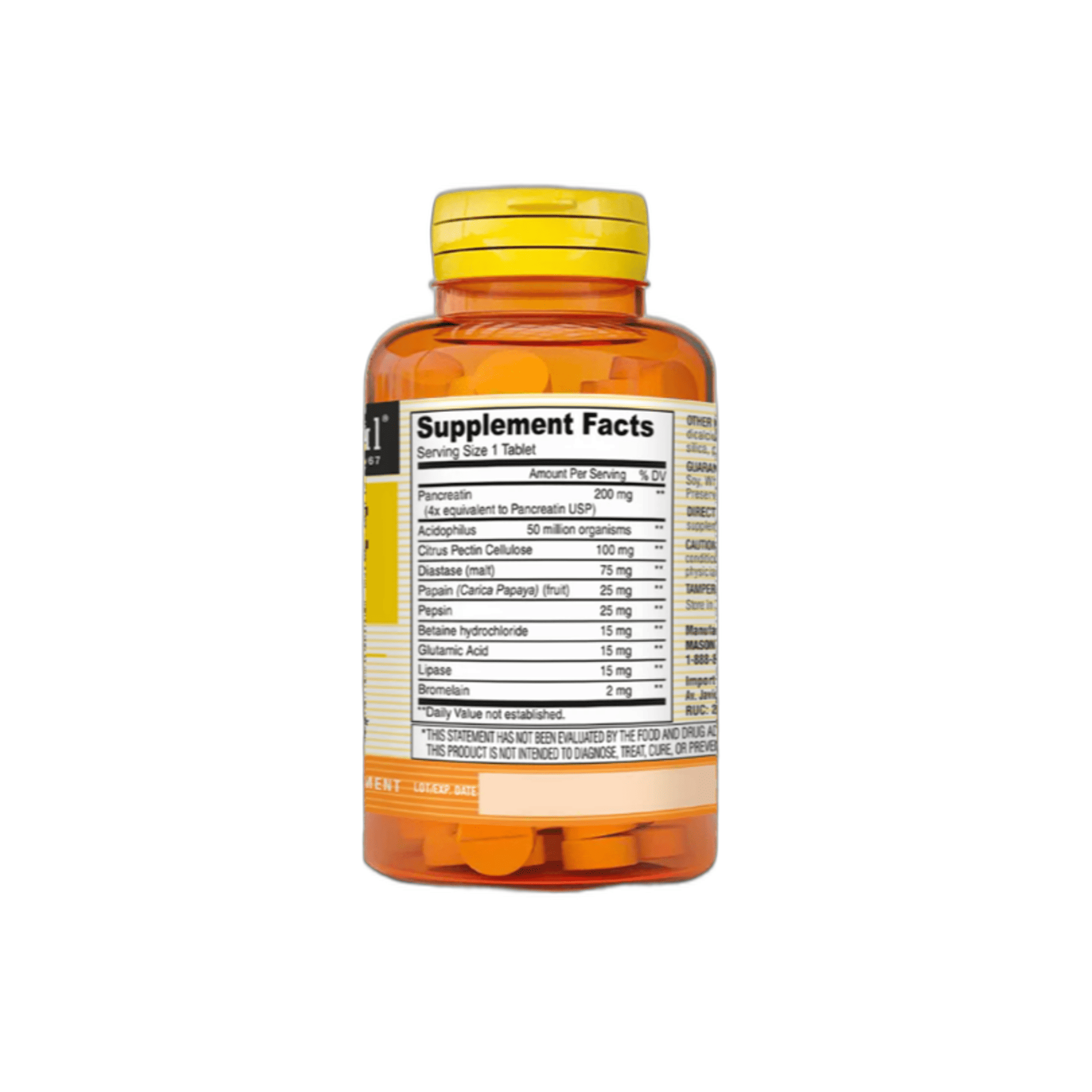 DIGESTIVE ENZYMES (enzimas digestivas) - fco x 90 tab. - MASON - VENTA LIBRE - PROMOCION 3