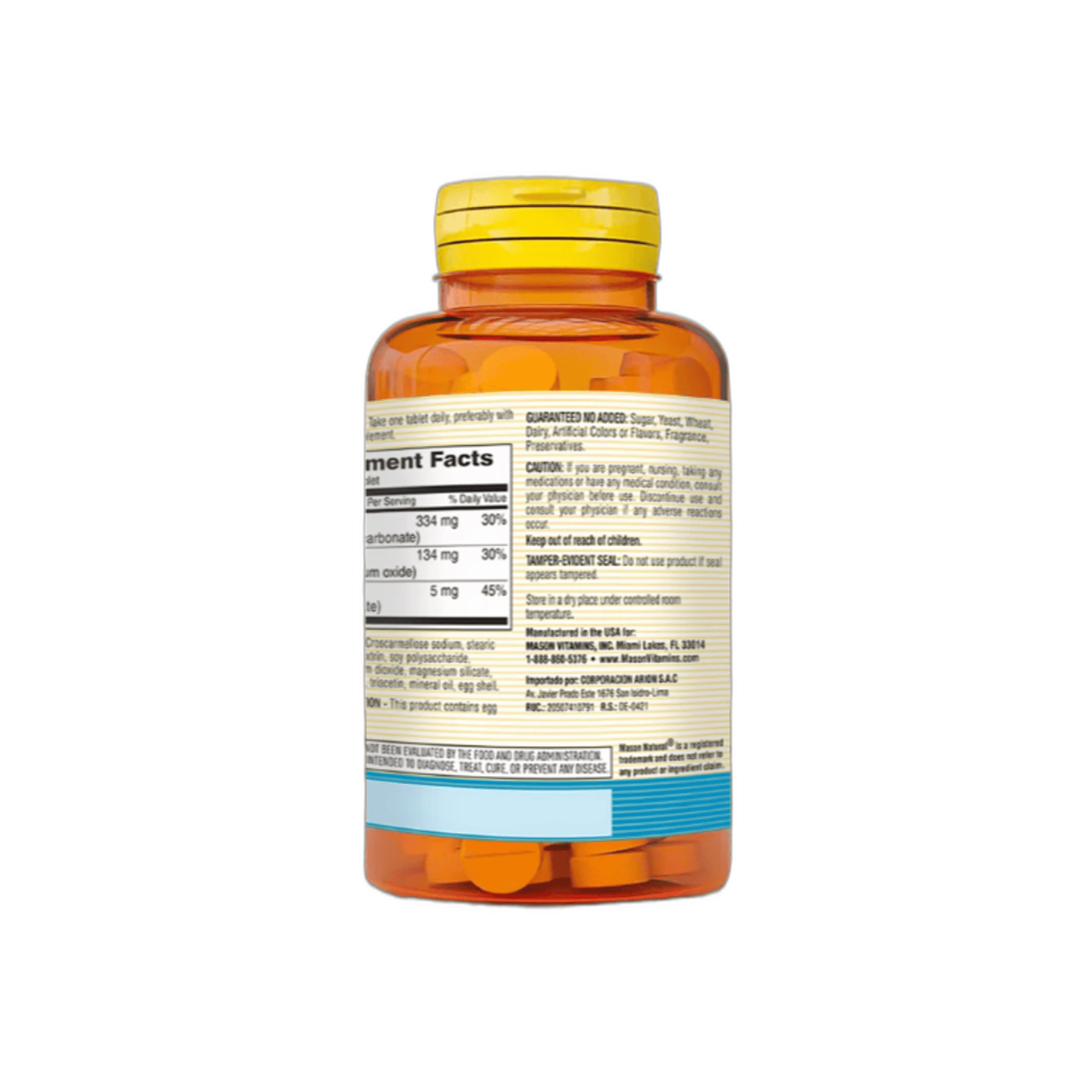 CALCIO MAGNECIO Y ZINC - fco x 100 tab. - MASON - VENTA LIBRE - PROMOCION 3