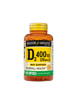 VITAMINA D3 - 400 UI - fco x 100 SOFTGEL. - MASON - VENTA LIBRE - PROMOCION