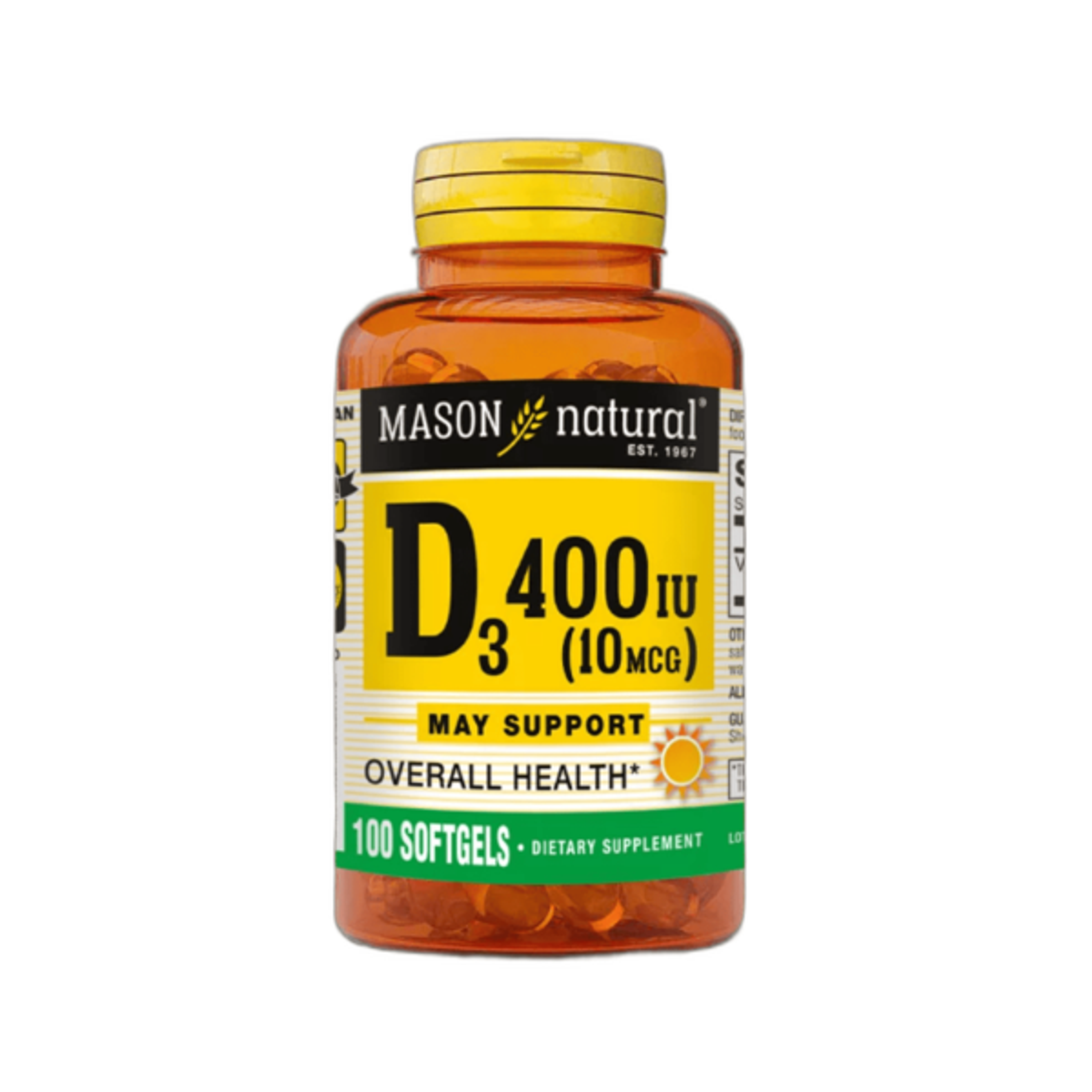VITAMINA D3 - 400 UI - fco x 100 SOFTGEL. - MASON - VENTA LIBRE - PROMOCION 1