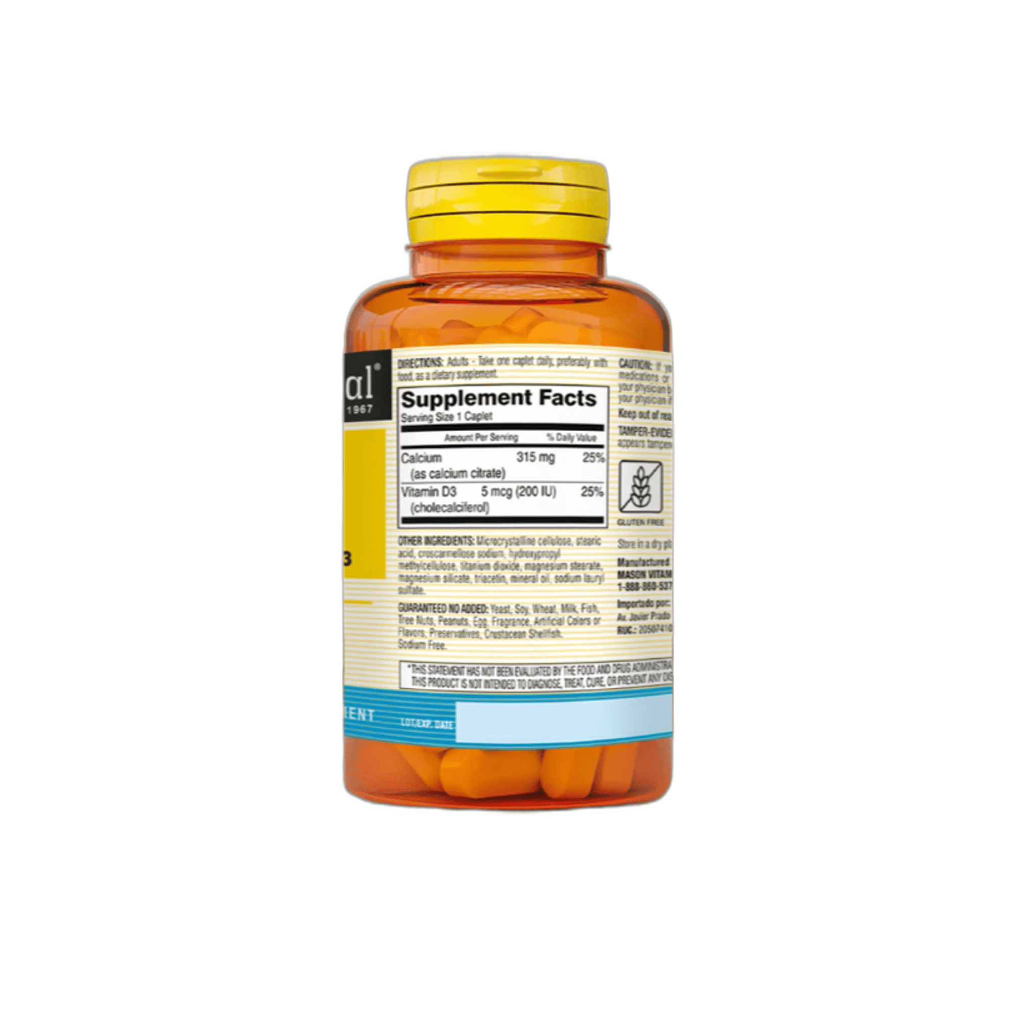 CALCIUM CITRATE + VIT D3 (calcio citrato) - fco x 60 tab. - MASON - VENTA LIBRE - PROMOCION 3