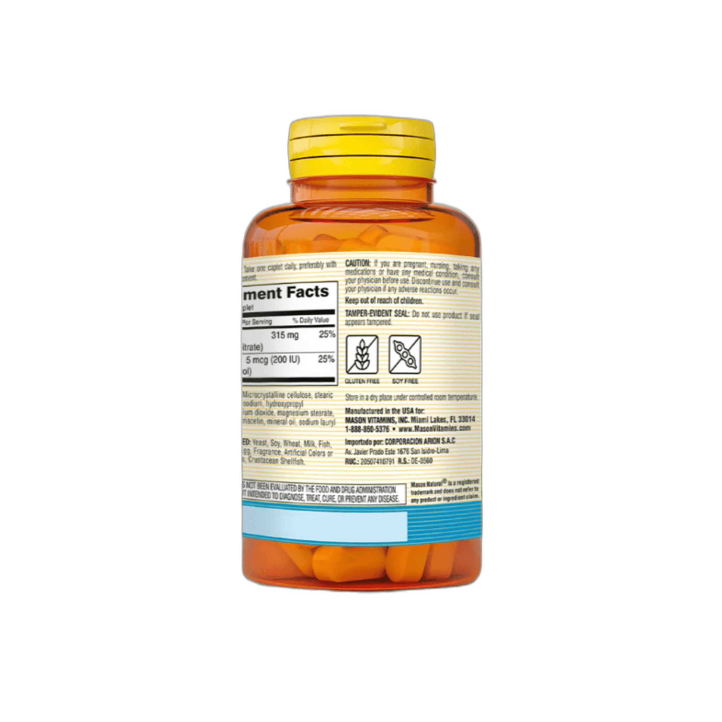 CALCIUM CITRATE + VIT D3 (calcio citrato) - fco x 60 tab. - MASON - VENTA LIBRE - PROMOCION 4