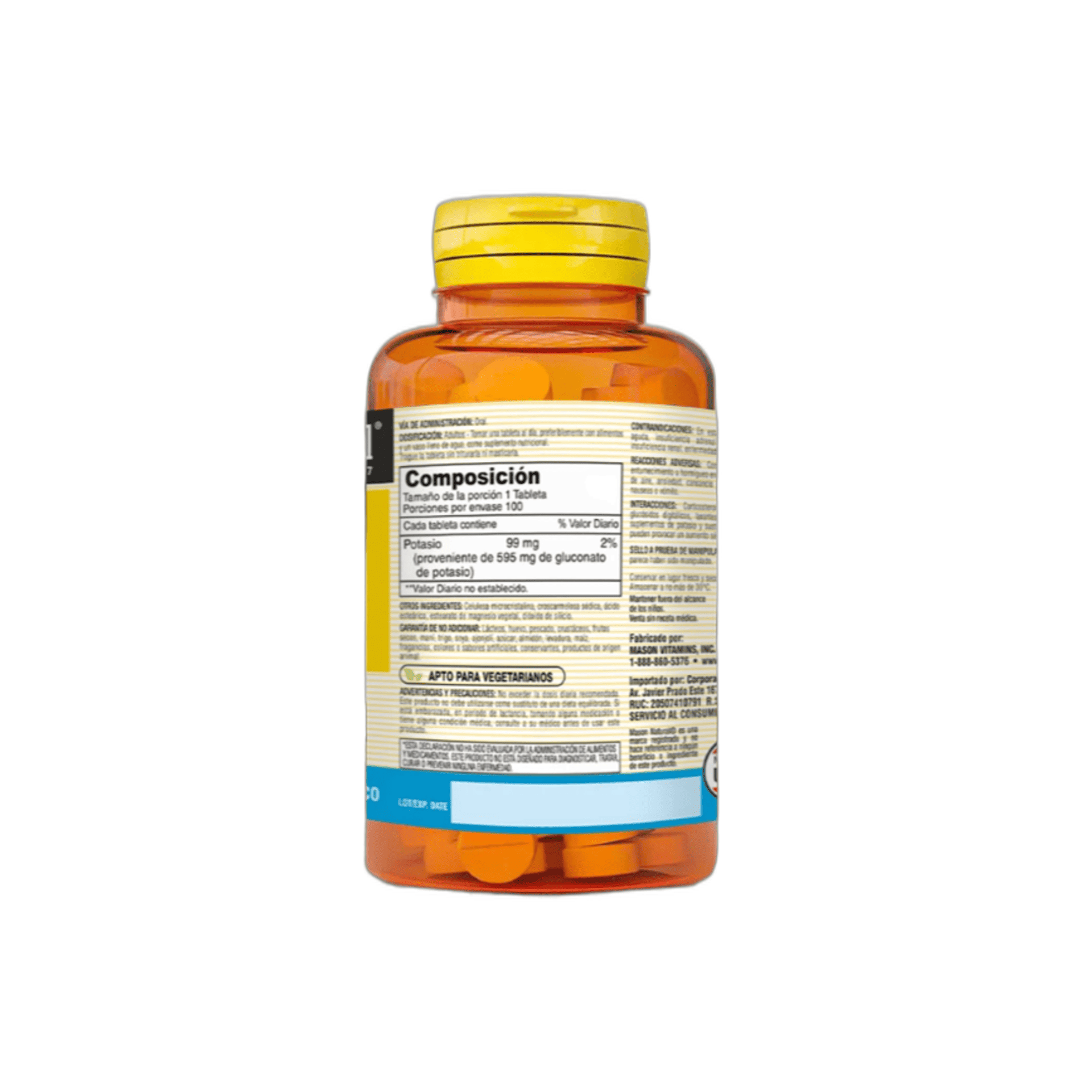 POTASIO GLUCONATO 595 mg - fco x 100 tab. - MASON - VENTA LIBRE - PROMOCION 4