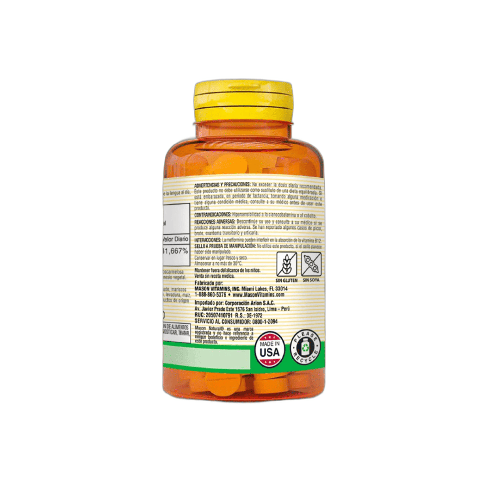 B-12 1000 mg (VITAMINA B12) - fco x 100 tab. - MASON - VENTA LIBRE - PROMOCION 3