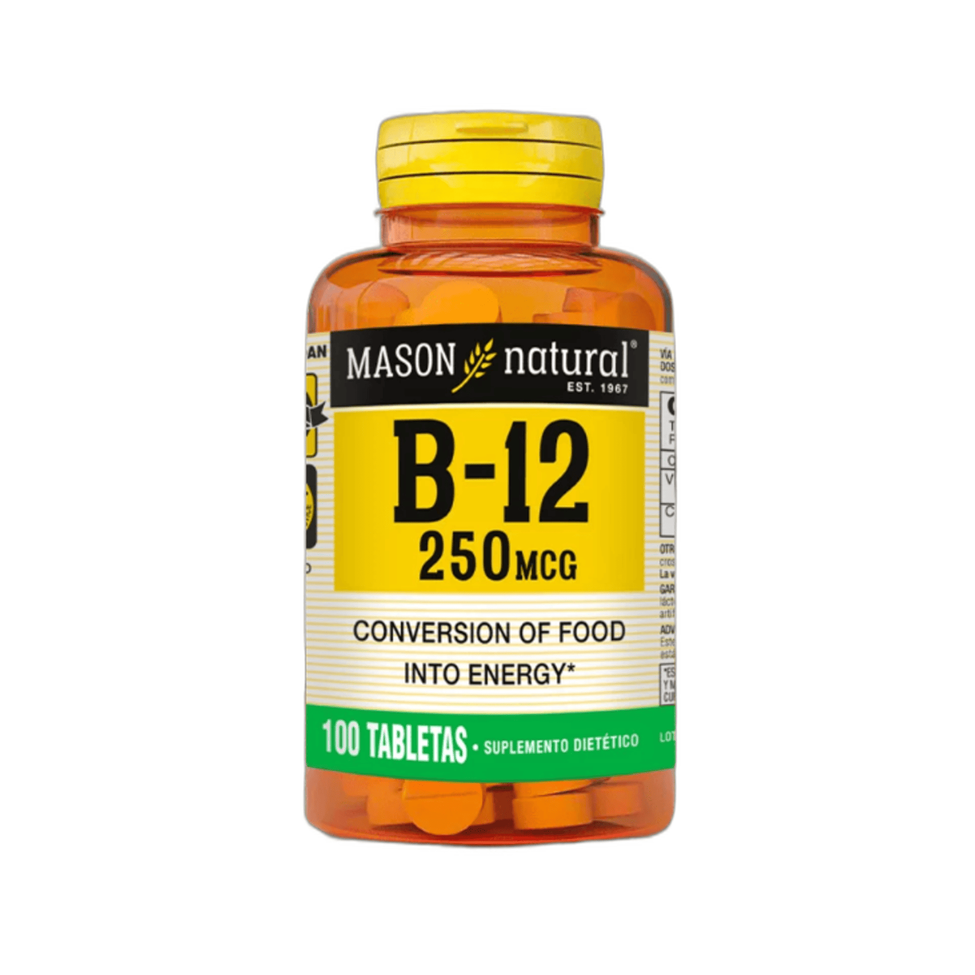 VITAMINA B-12 250 mcg (B12) - fco x 100 tab. - MASON - VENTA LIBRE - PROMOCION 1