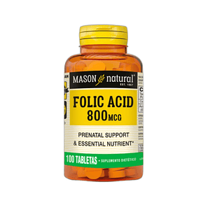 FOLIC ACID (acido fólico) 800 mcg - fco x 100 tab. - MASON - VENTA LIBRE - PROMOCION