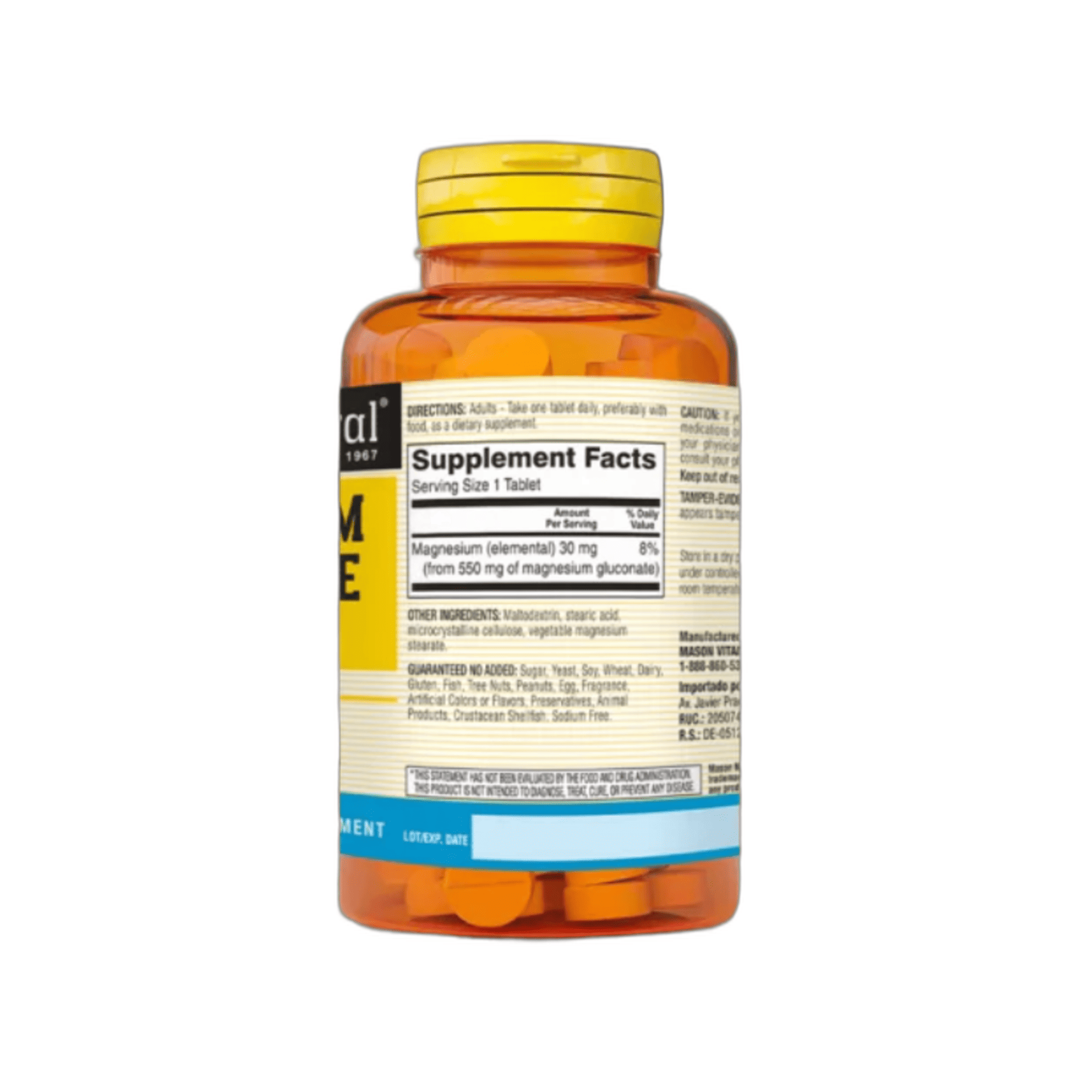 MAGNESIO GLUCONATO 550 mg - fco x 100 tab. - MASON - VENTA LIBRE - PROMOCION 3