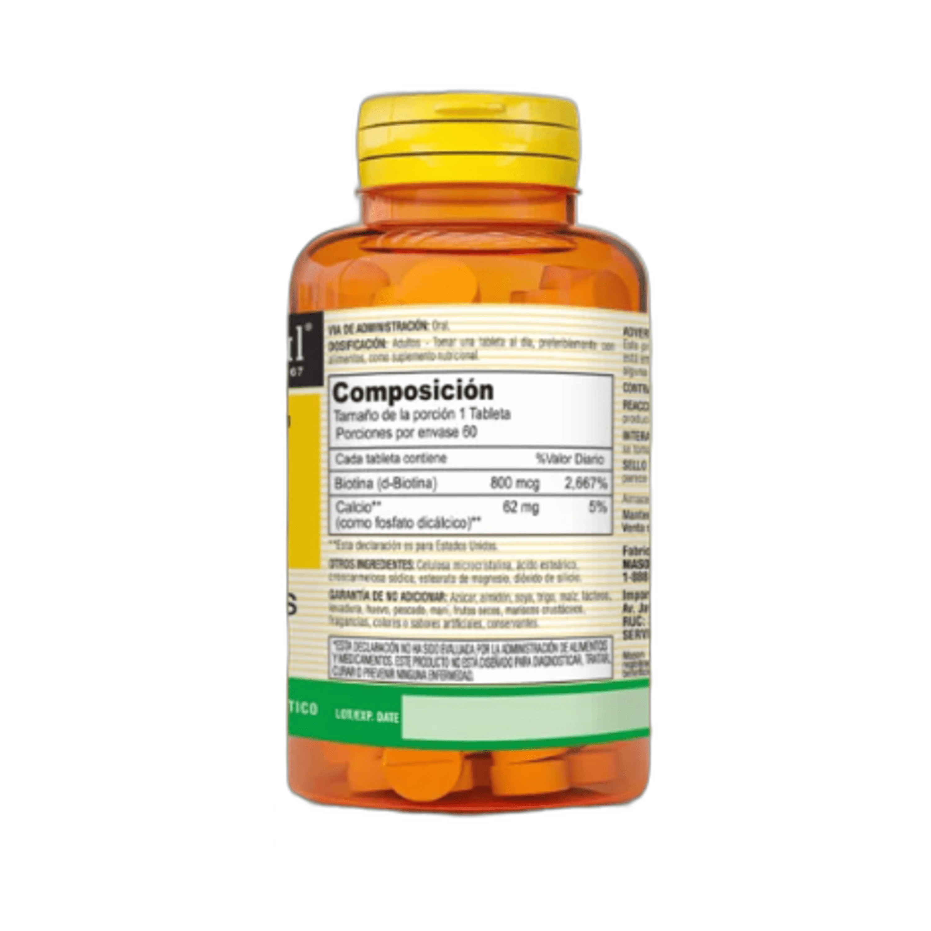 BIOTIN 800 mcg - fco x 60 tab. - MASON - VENTA LIBRE - PROMOCION 4