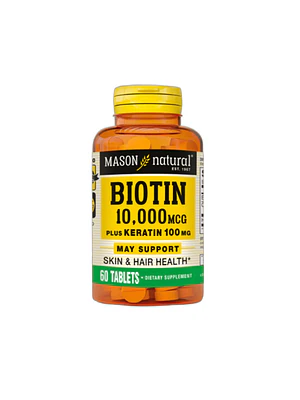 BIOTIN 10.000 mcg plus keratina - fco x 60 CAP - MASON - VENTA LIBRE - PROMOCION