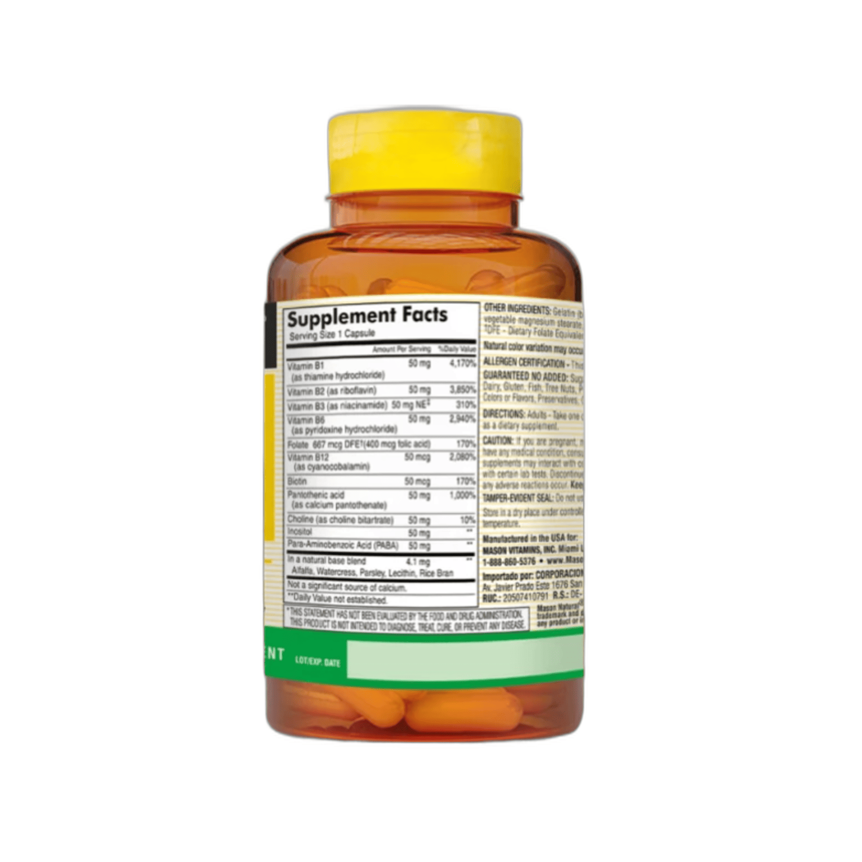 B-50 COMPLEX WITH 400 mcg (B50) - Fco x 60 cap - MASON - VENTA LIBRE - PROMOCION 3