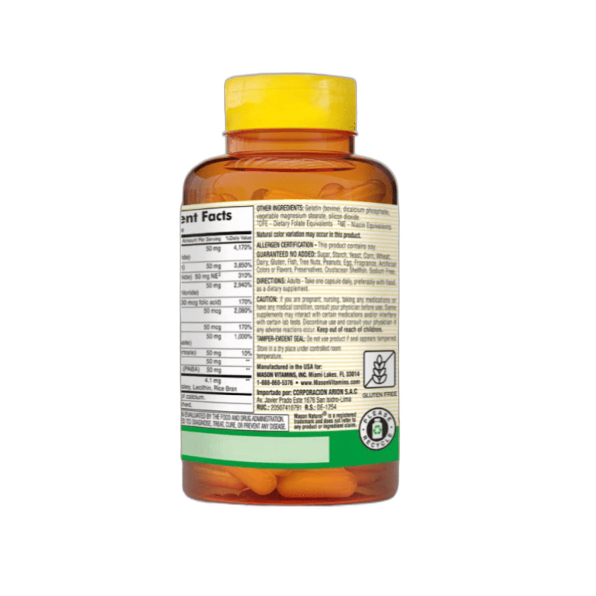 B-50 COMPLEX WITH 400 mcg (B50) - Fco x 60 cap - MASON - VENTA LIBRE - PROMOCION 4