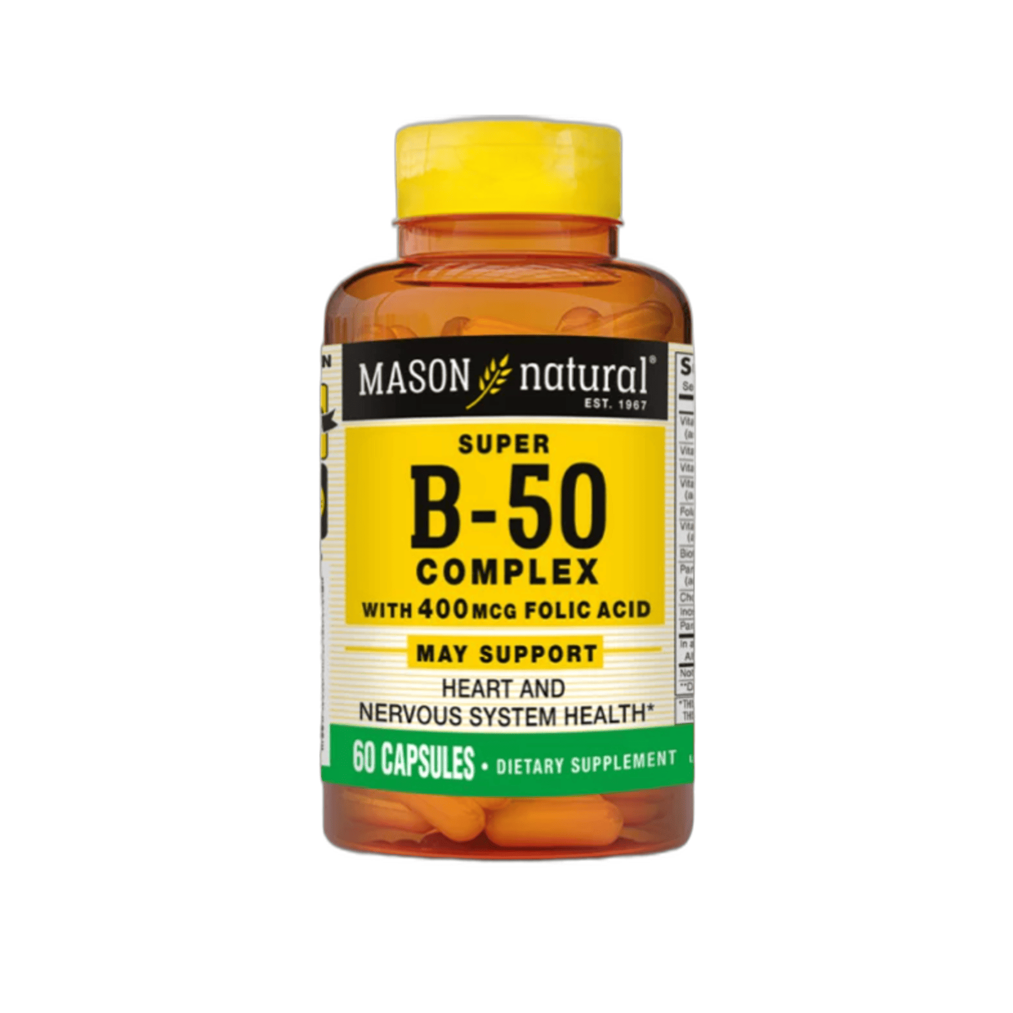 B-50 COMPLEX WITH 400 mcg (B50) - Fco x 60 cap - MASON - VENTA LIBRE - PROMOCION 1