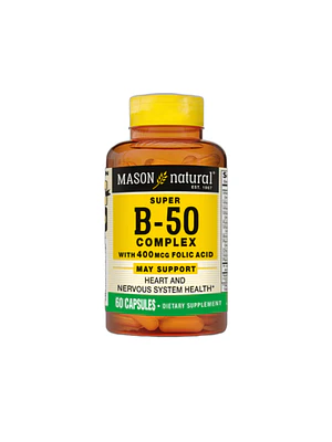 B-50 COMPLEX WITH 400 mcg (B50) - Fco x 60 cap - MASON - VENTA LIBRE - PROMOCION
