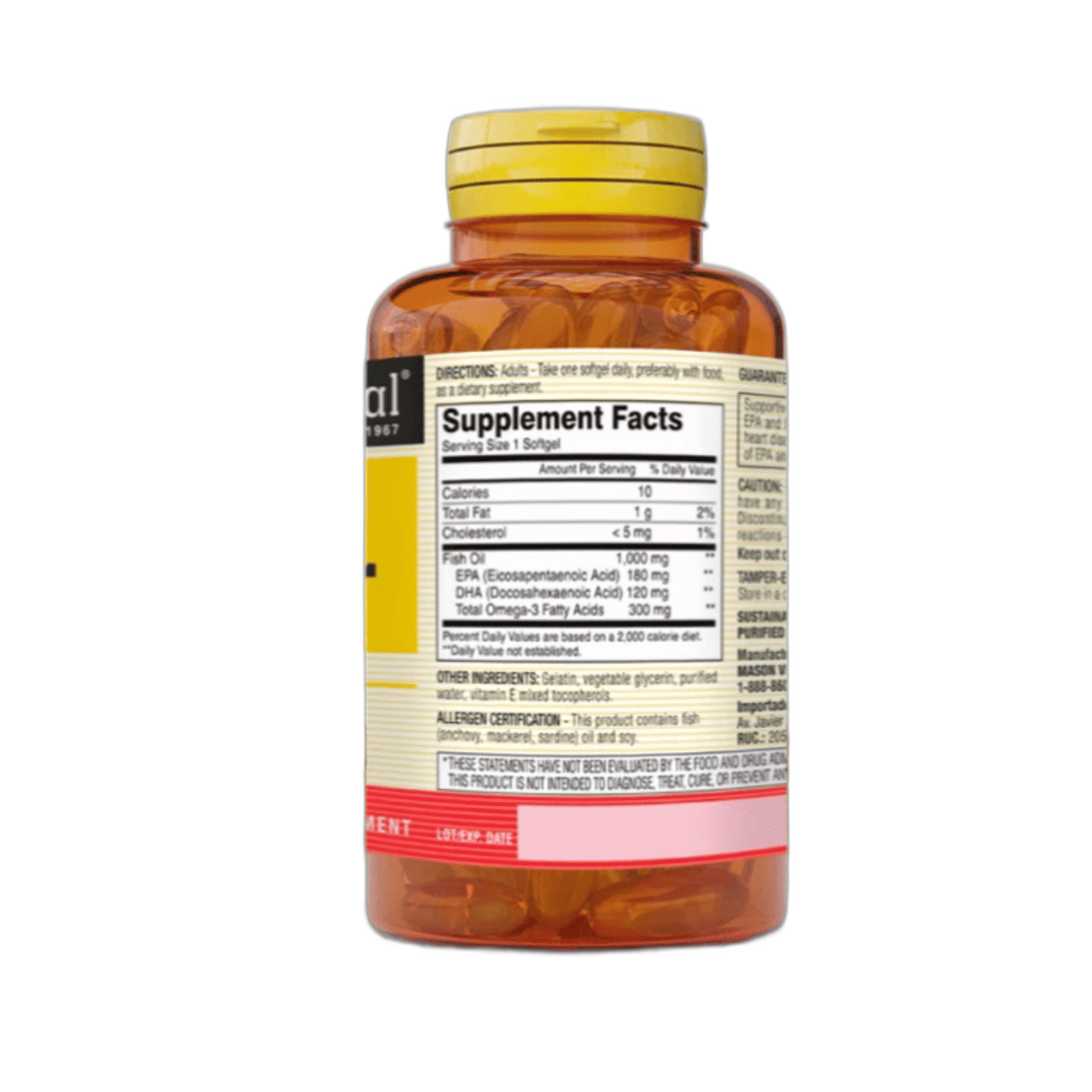 OMEGA-3 FISH OIL 1000 mg - fco x 60 softgel. - MASON - VENTA LIBRE - PROMOCION 4