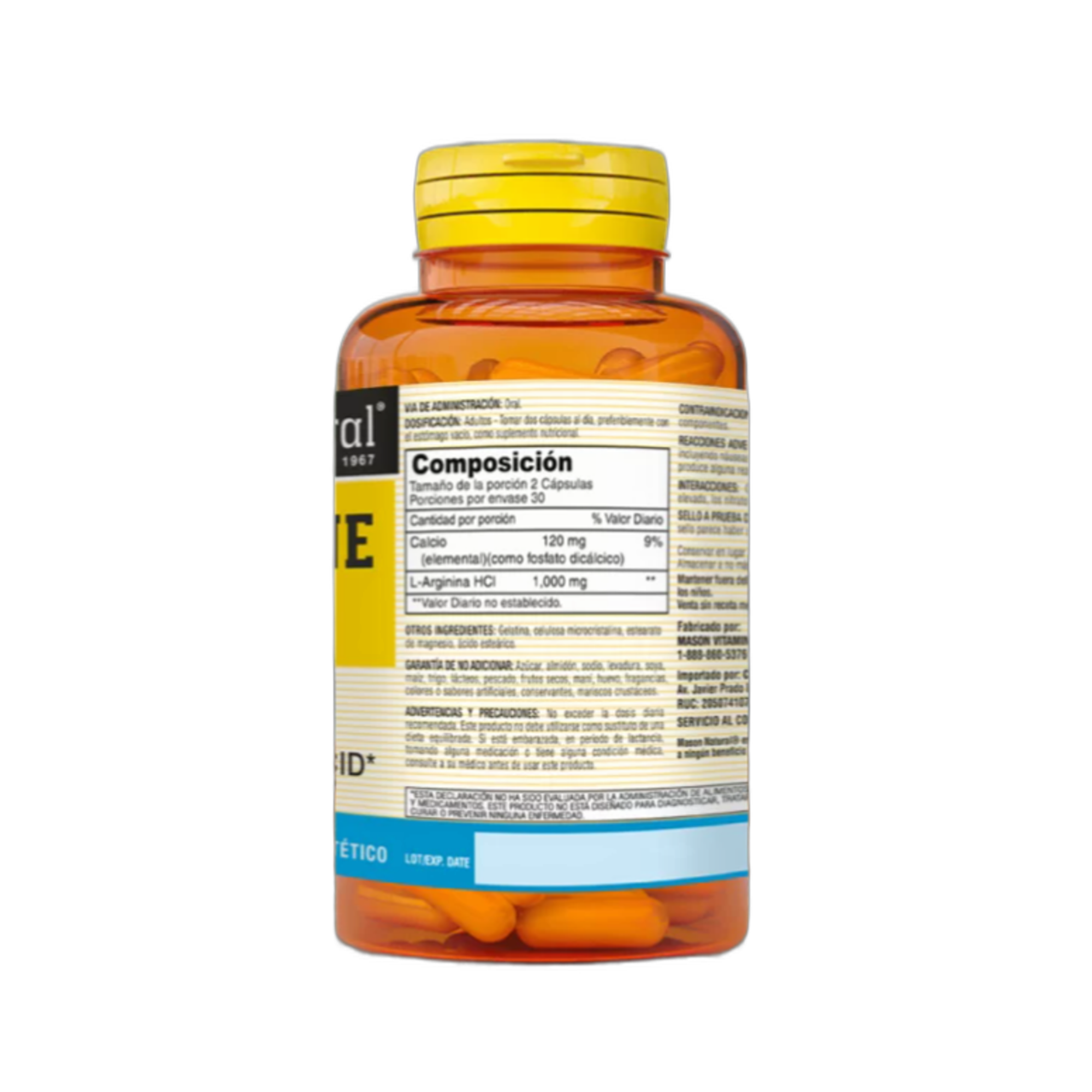 L-ARGININE 500 mg - fco x 60 cap. - MASON - VENTA LIBRE - PROMOCION 4