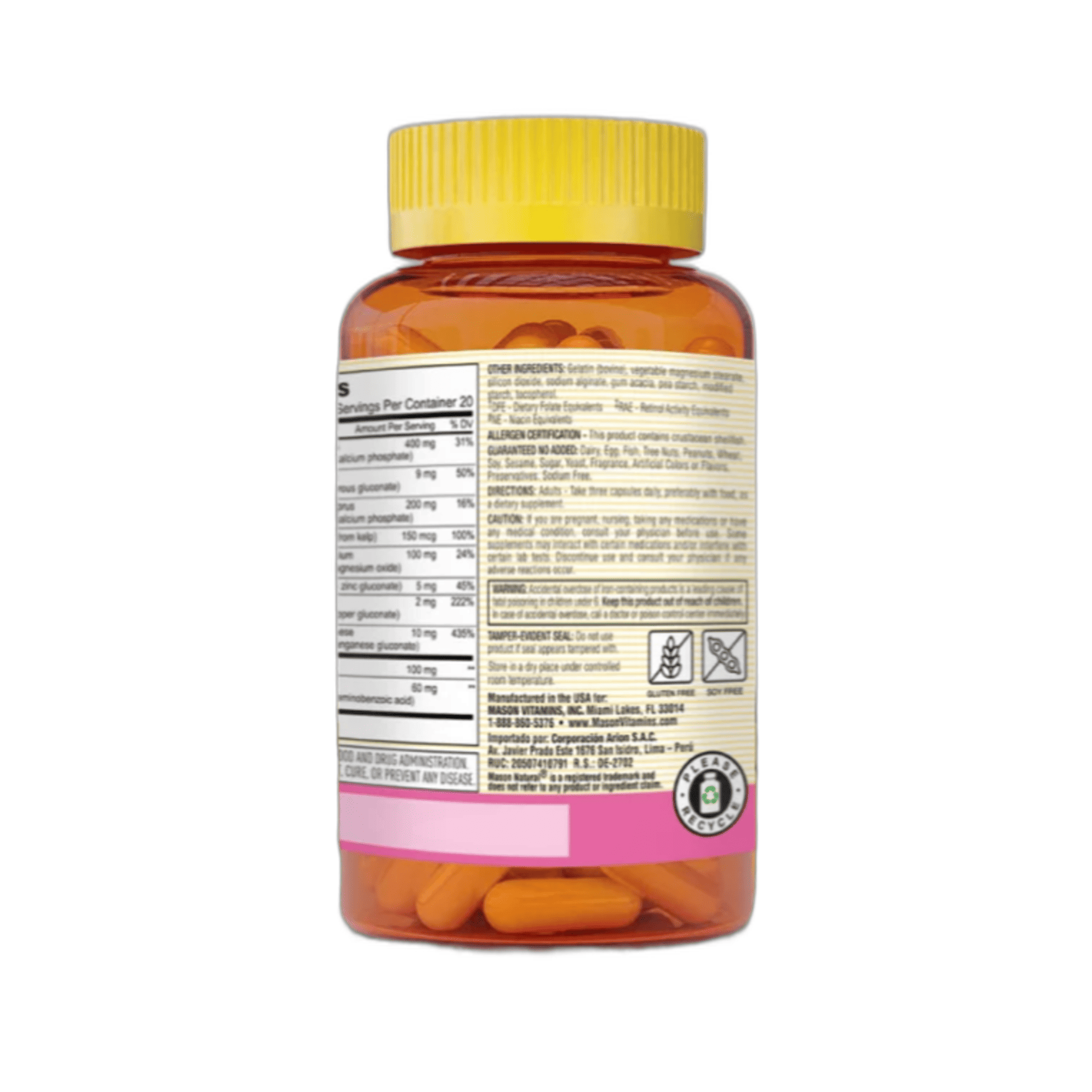 BODY HAIR MULTIVITAMINICO PARA CABELLO. PIEL Y UÑA - fco x 60 cap - MASON - VENTA LIBRE - PROMOCION 3