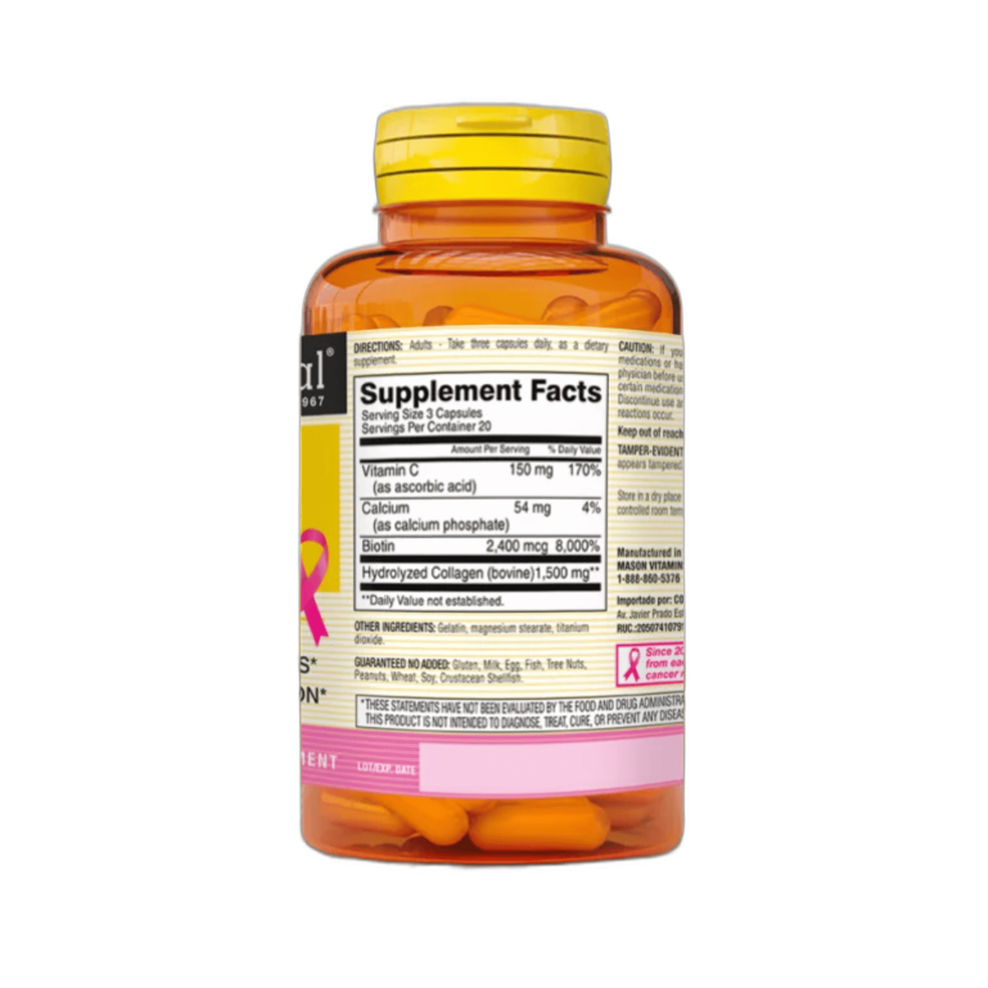 COLAGENO 1500 MG + BIOTINA + VITAMINA - fco x 60 cap. - MASON - VENTA LIBRE - PROMOCION 3