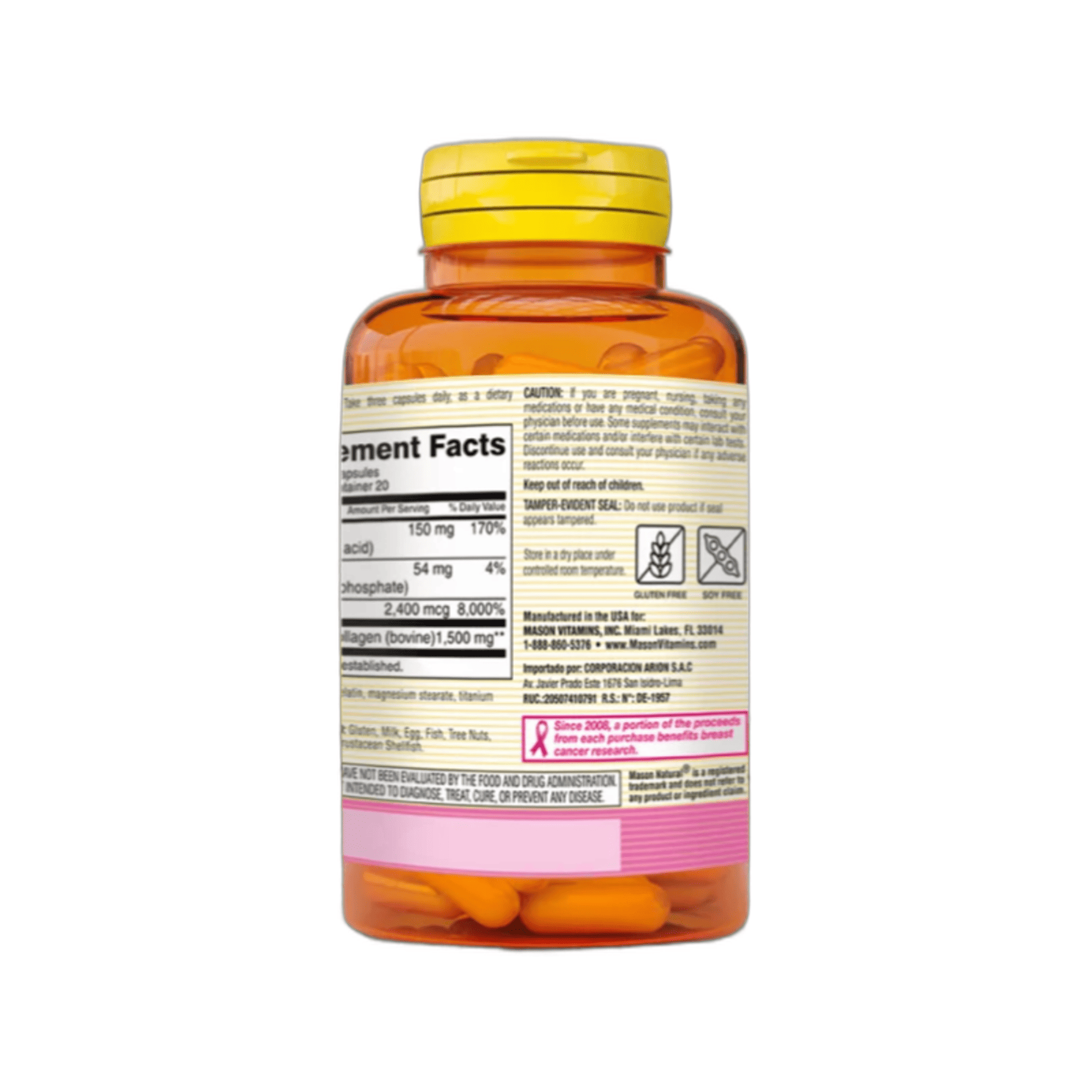 COLAGENO 1500 MG + BIOTINA + VITAMINA - fco x 60 cap. - MASON - VENTA LIBRE - PROMOCION 4