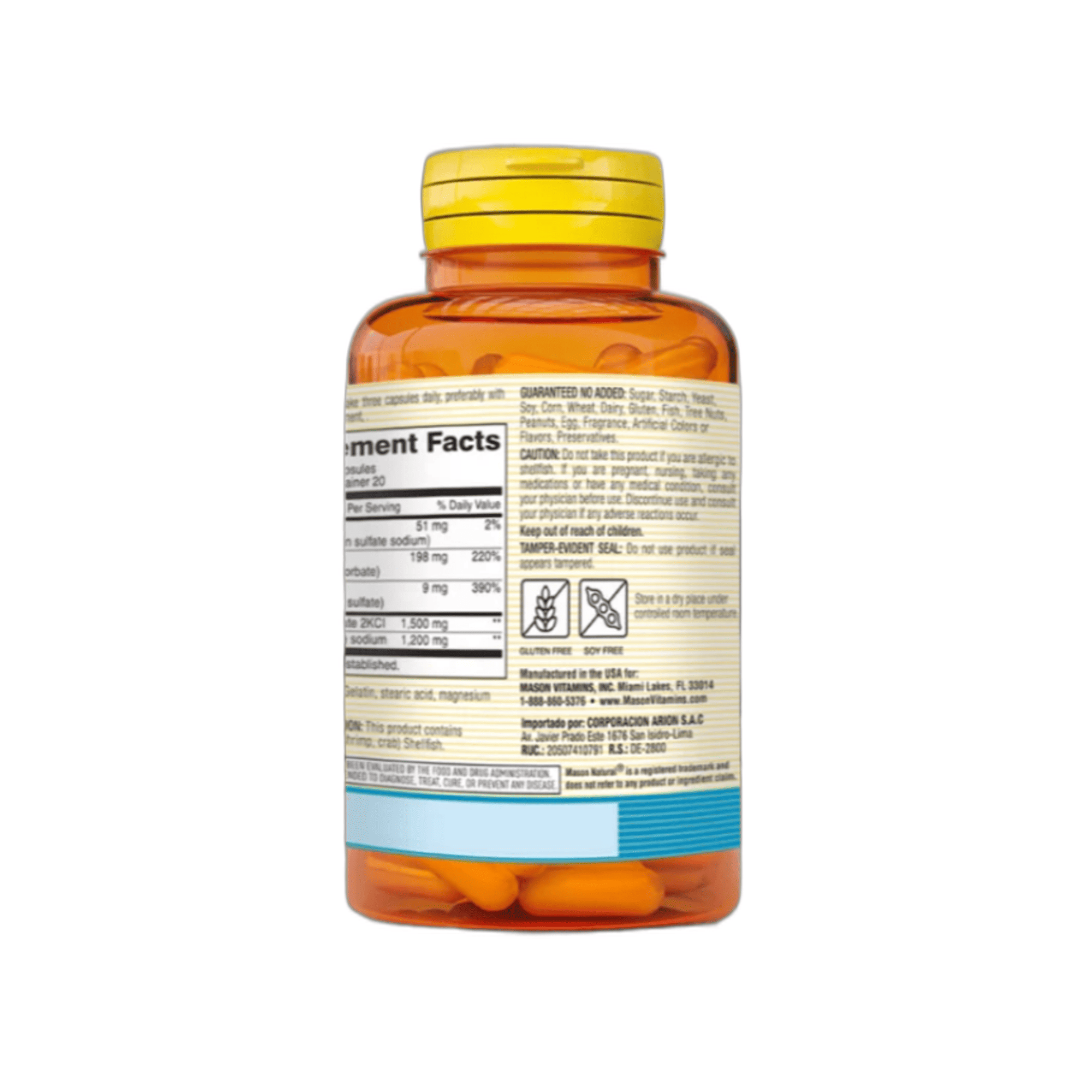 GLUCOSAMINE CHONDROITIN 1500/1200 con DOBLE IMPACTO - fco x 60 cap. - MASON - VENTA LIBRE - PROMOCION 4