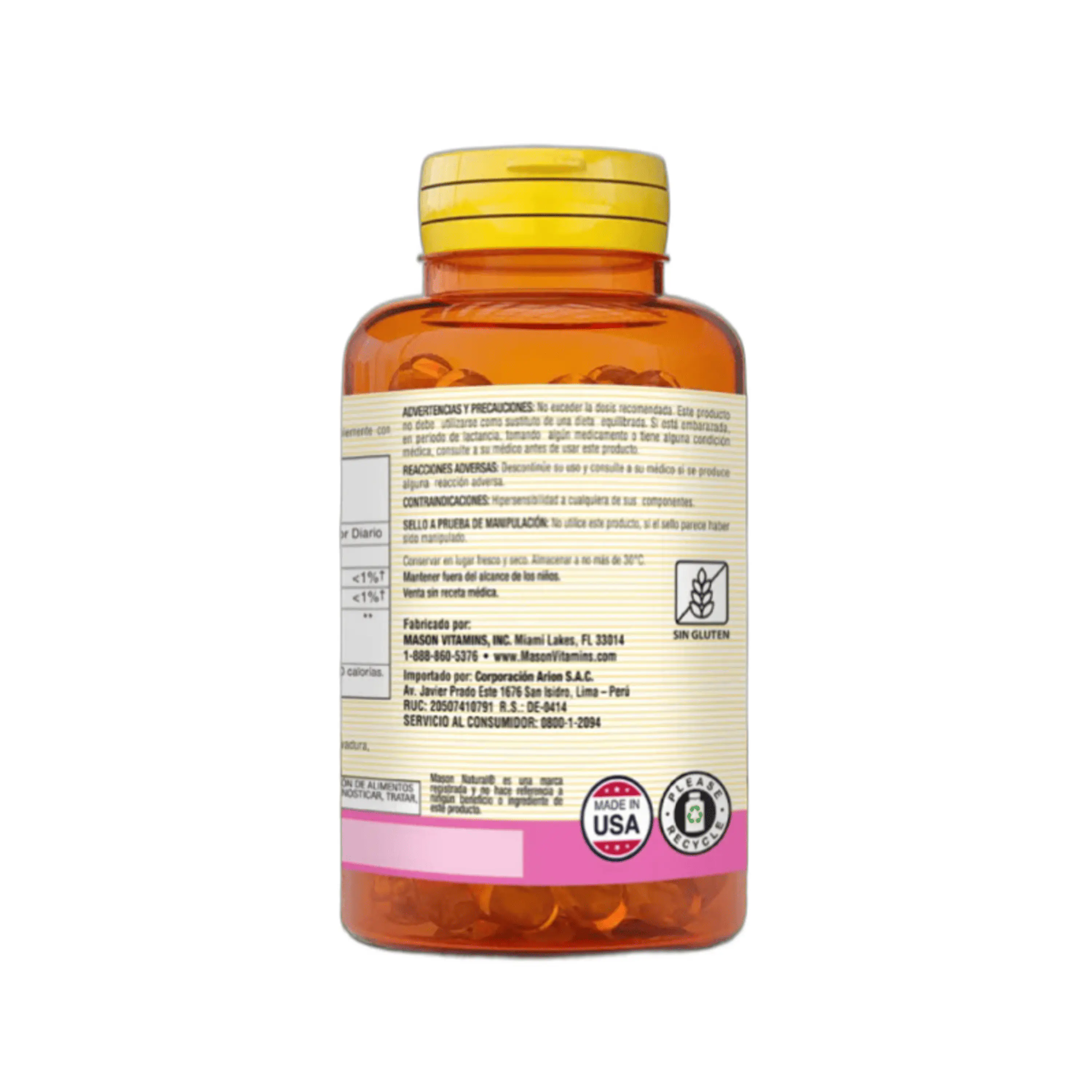 LECITINA DE SOYA 1200 mg - fco x 100 softgel - MASON - VENTA LIBRE - PROMOCION 3