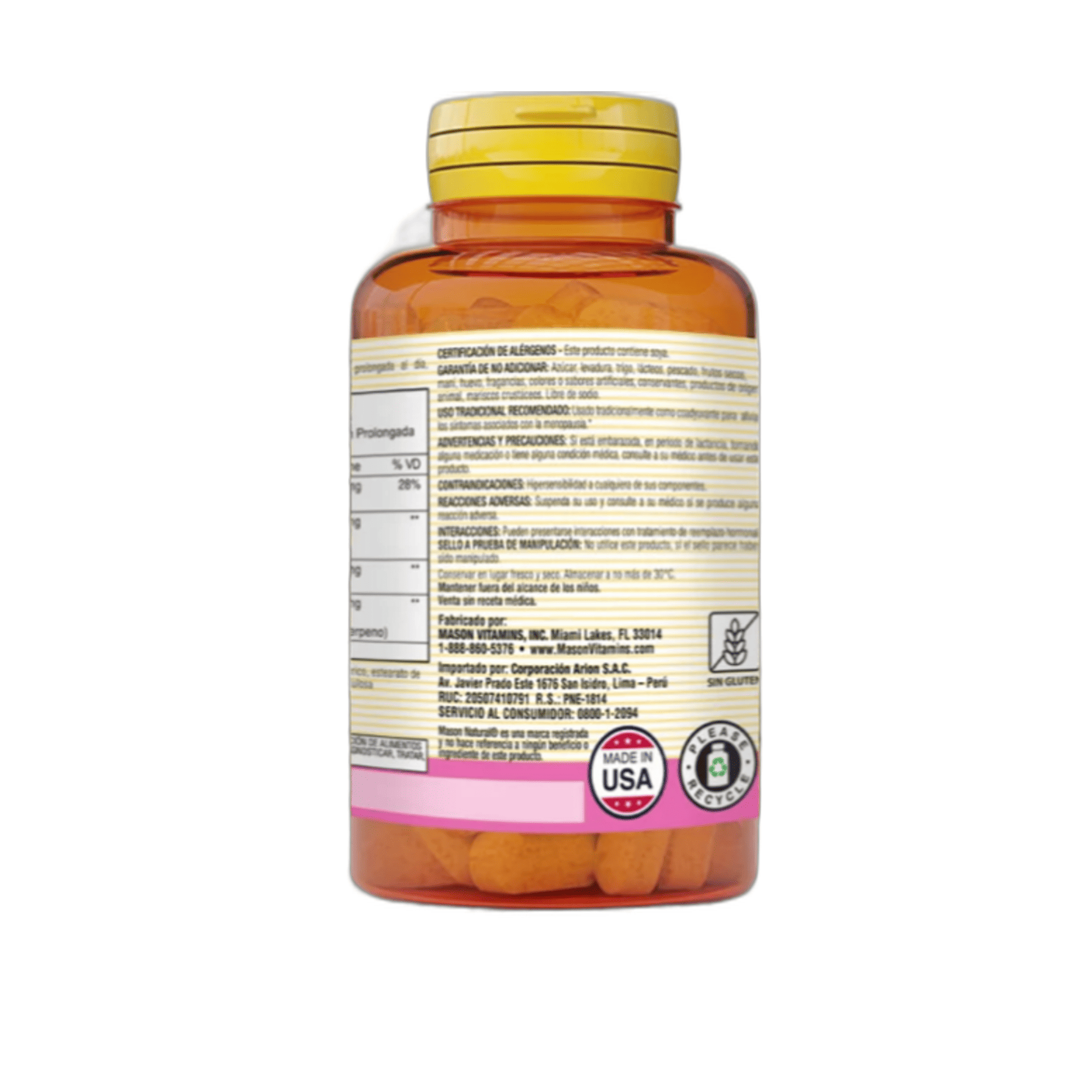 MENOPAUSE TRIO BLACK COHOSH, FLAXSEED & SOY - Fco x 30 tab - MASON - VENTA LIBRE - PROMOCION 4