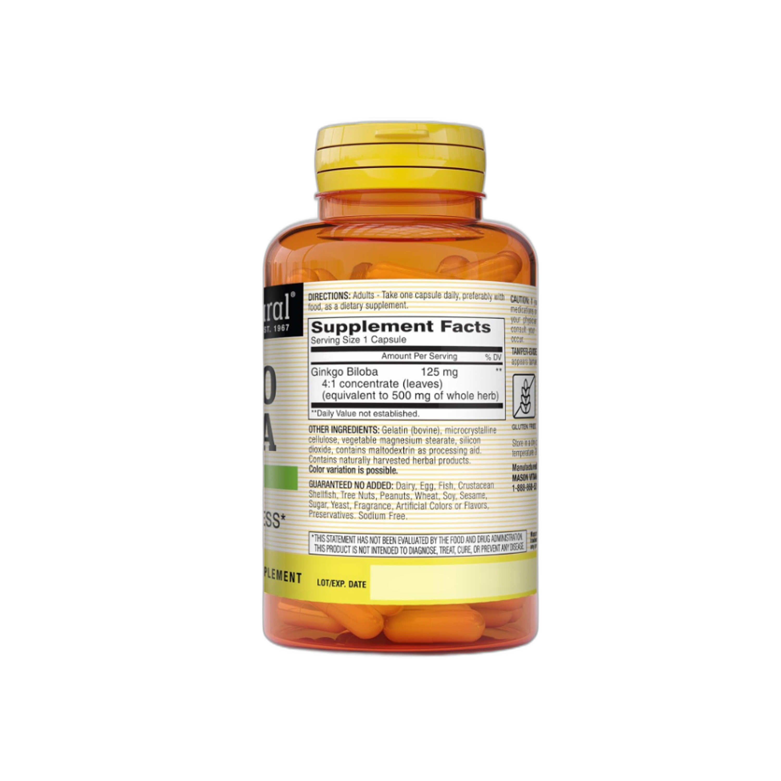 GINKGO BILOBA 60 mg - fco x 60 cap. - MASON - VENTA LIBRE - PROMOCION 4