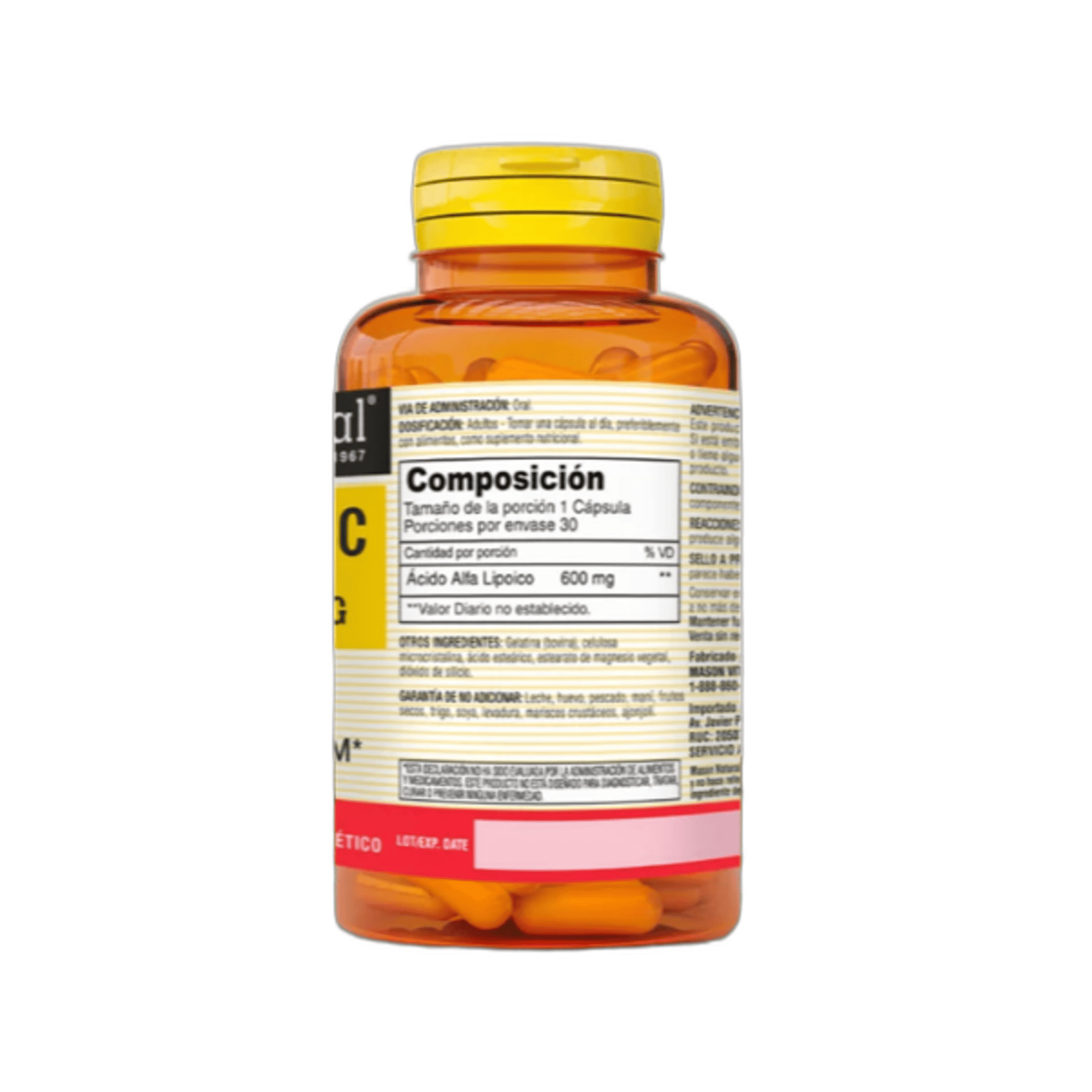 ALPHA-LIPOIC ACID 600 mg - Fco x 30 cap - MASON - VENTA LIBRE - PROMOCION 3
