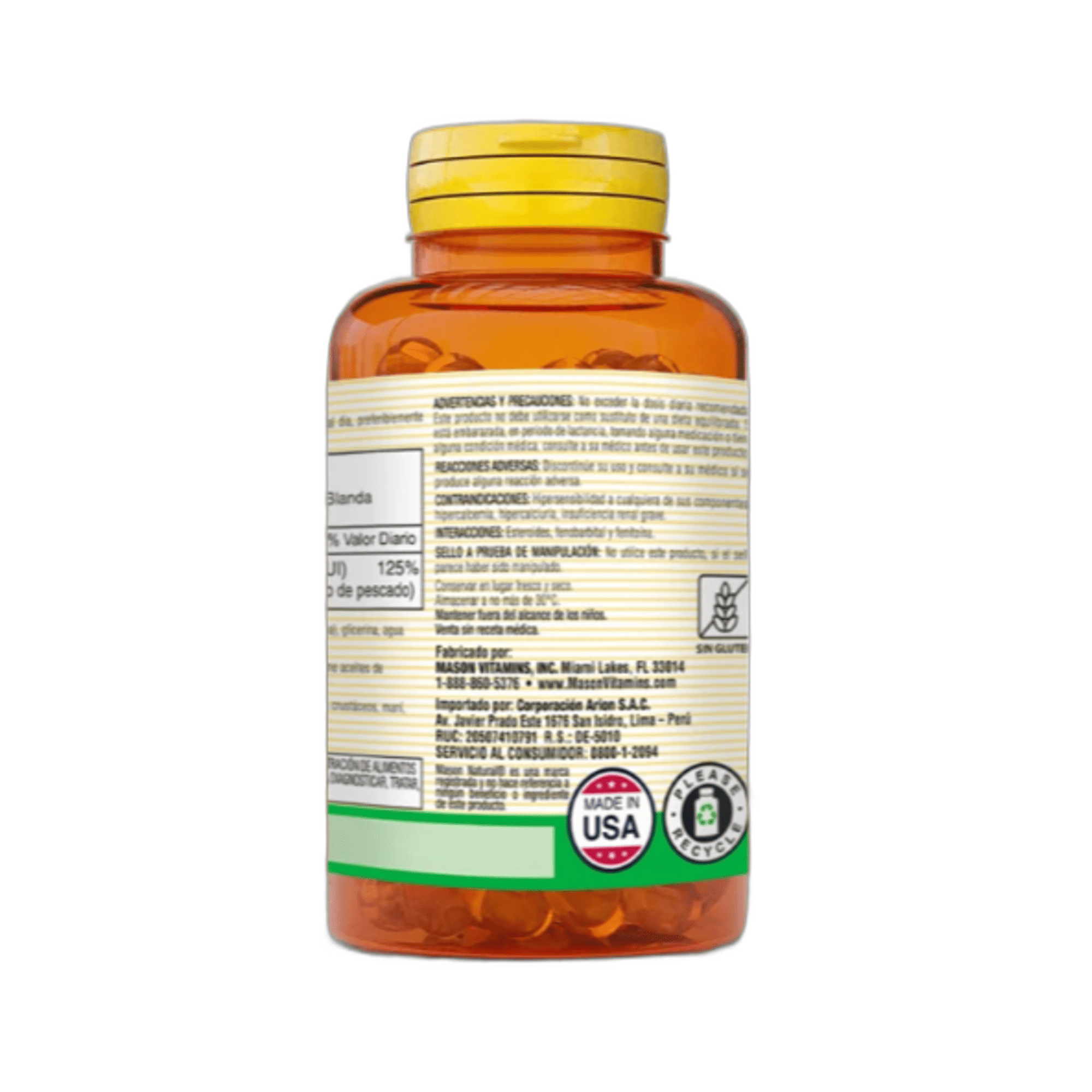 VITAMINA D3 1000 UI * 25 mcg - fco x 60 softgel. - MASON - VENTA LIBRE - PROMOCION 3