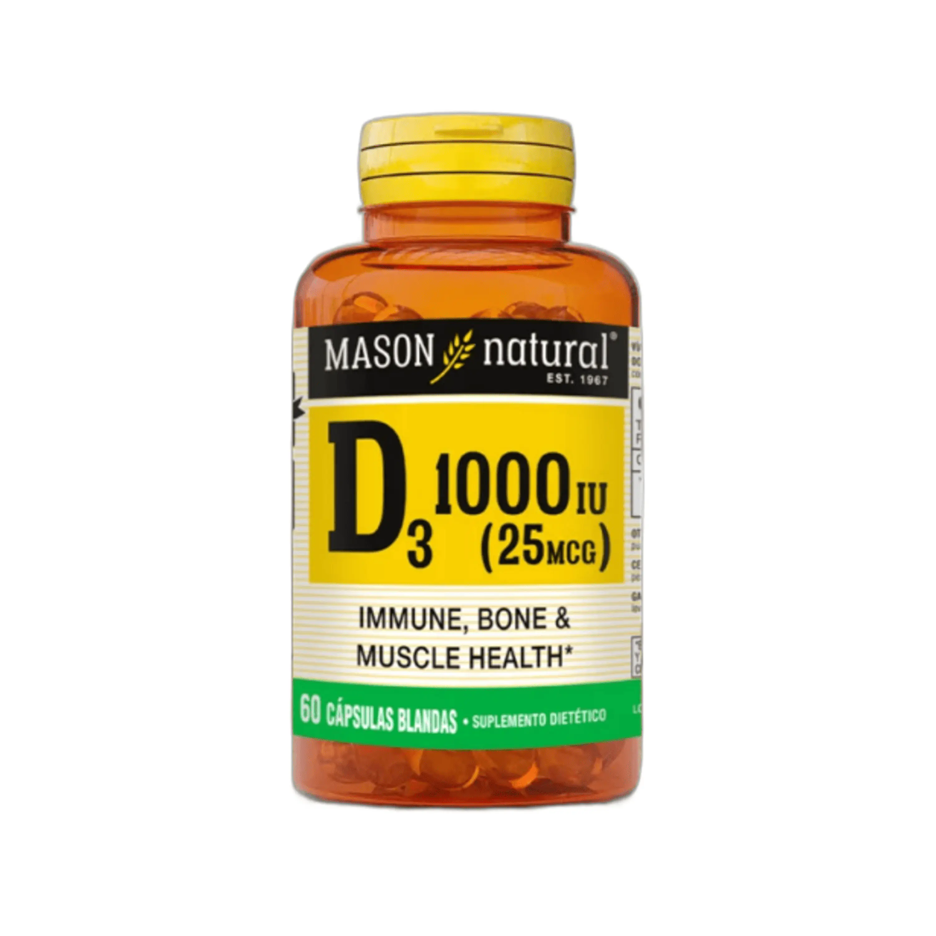 VITAMINA D3 1000 UI * 25 mcg - fco x 60 softgel. - MASON - VENTA LIBRE - PROMOCION 1