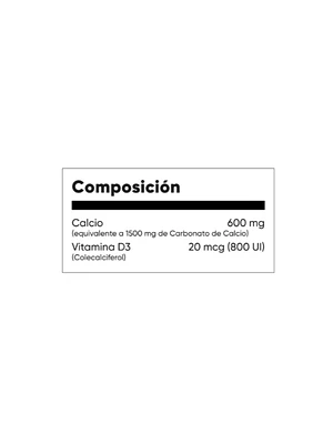 CALCIUM 600 MG + VITAMINA D3 800 ( 20 mcg ) - fco x 60 tab. - MASON - VENTA LIBRE - PROMOCION