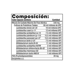 NORDIC FLORA PROBIOTIC maximun care- Fco x 30 cap 