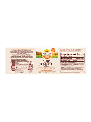 ALPHA LIPOIC ACID 600 mg - fco x 60 cap.