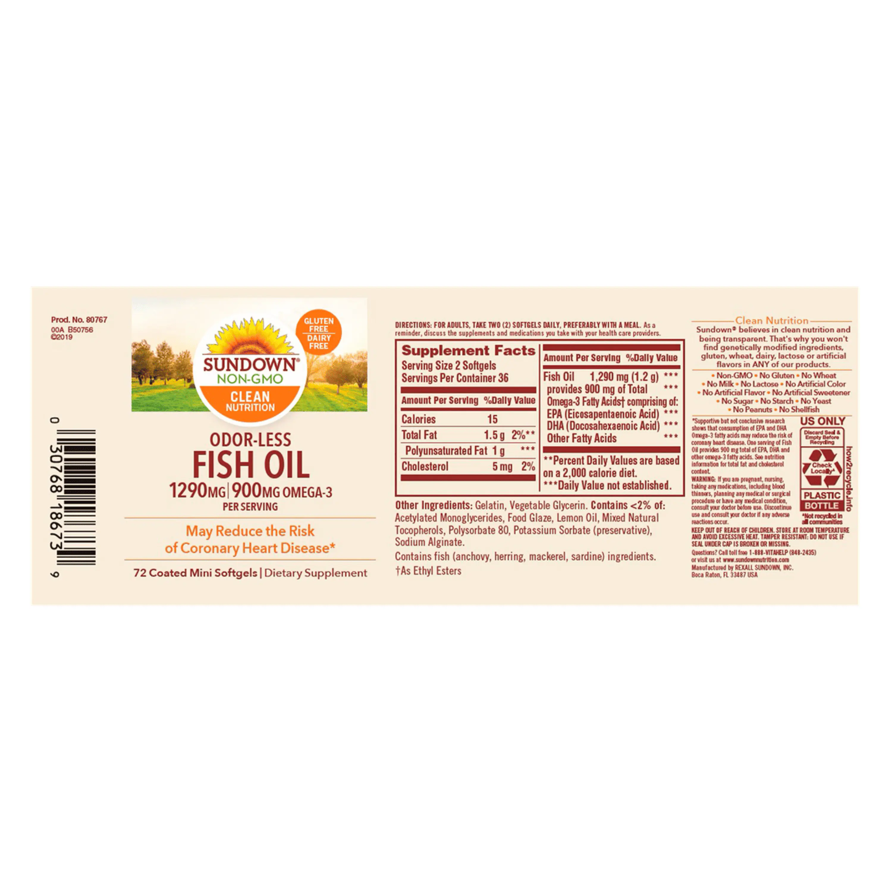 FISH OIL 1290mg/900mg(omega 3) - fco x 72 softgels 2