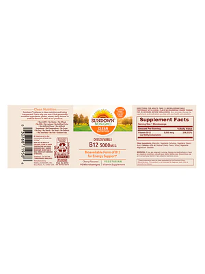 B12 5000 mcg (SUBLINGUAL SABOR A CEREZA) - fco x 90 U.